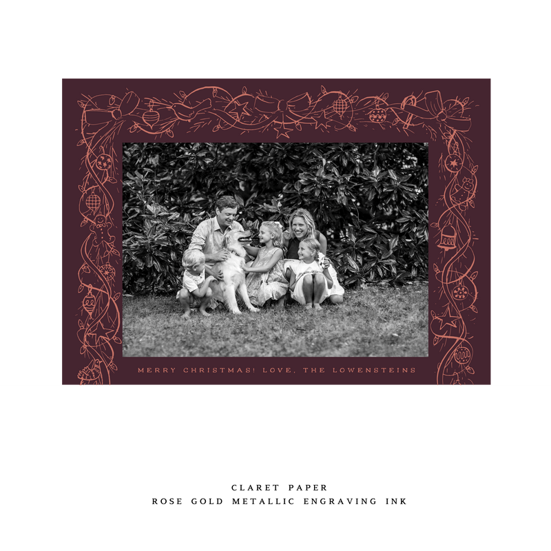 Mabel 1-Color Engraved Medium Holiday Card