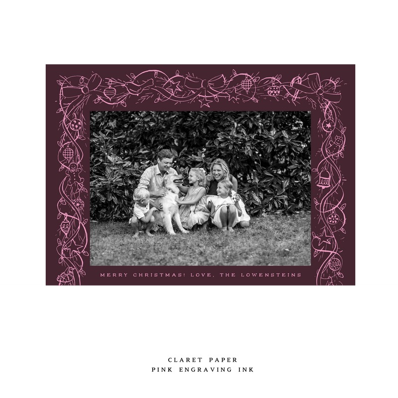 Mabel 1-Color Engraved Medium Holiday Card