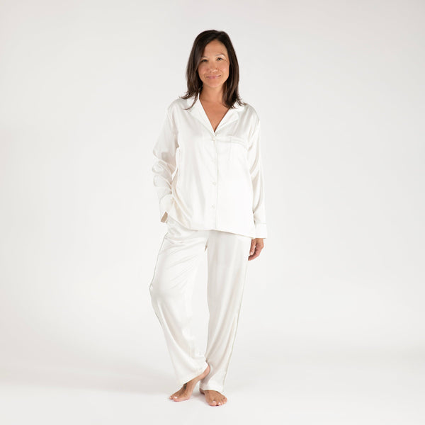 Birdie Satin Long Pajamas