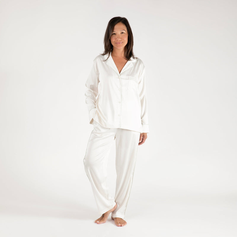 Birdie Satin Long Pajamas