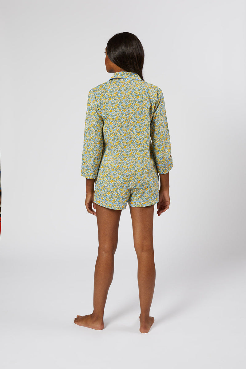 Lemon Liberty Floral Cotton Short Pajamas