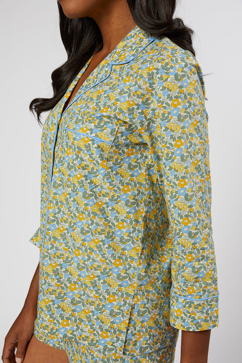 Lemon Liberty Floral Cotton Short Pajamas