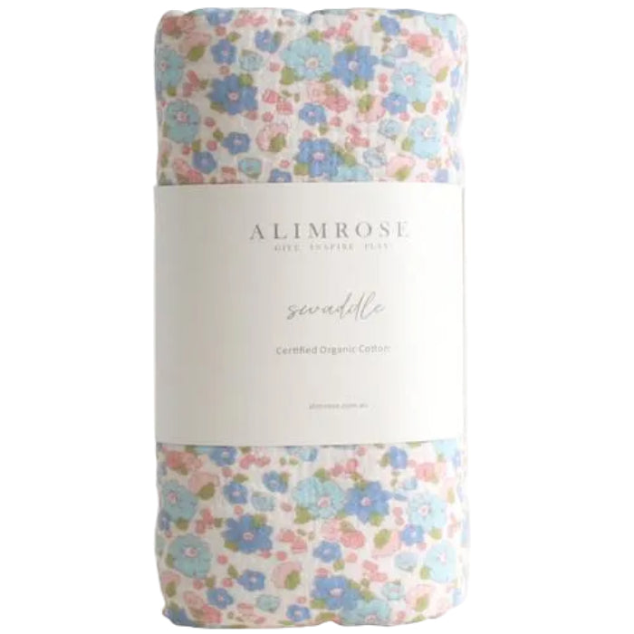 Liberty Blue Muslin Swaddle