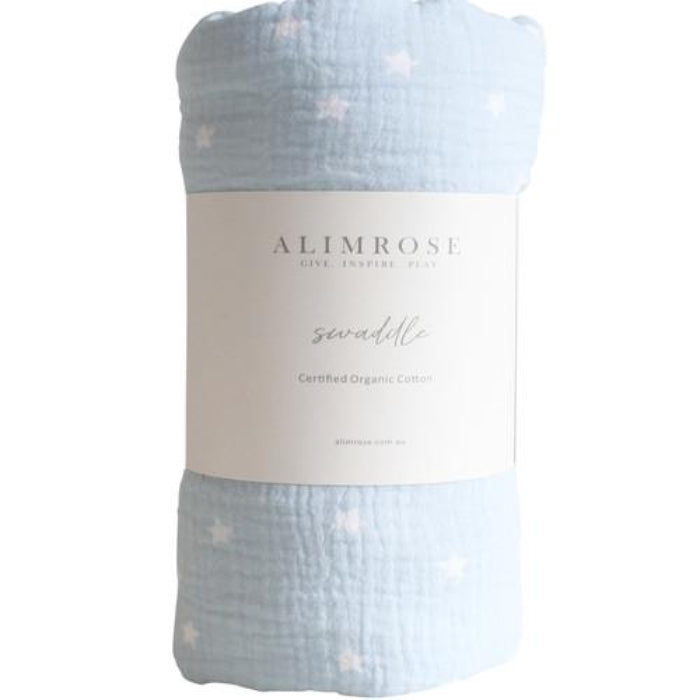 Starry Blue Muslin Swaddle
