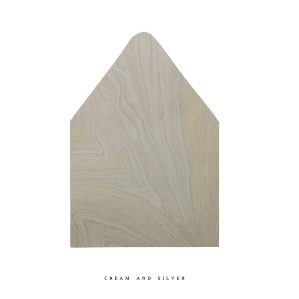 The Cream and Silver Marble Luxe Envelope Liner