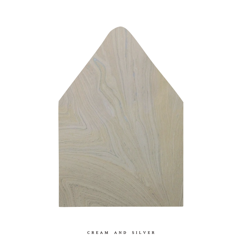 The Cream and Silver Marble Luxe Envelope Liner