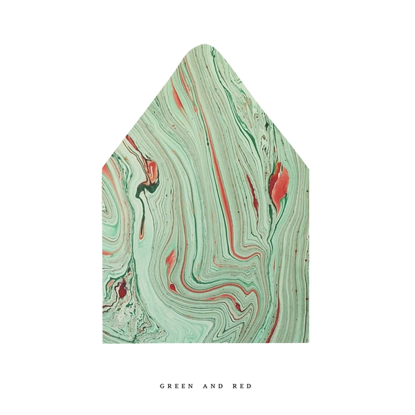 The Green and Red Marble Luxe Envelope Liner