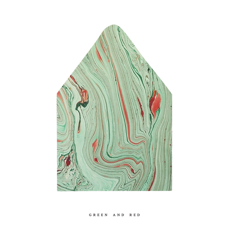 The Green and Red Marble Luxe Envelope Liner