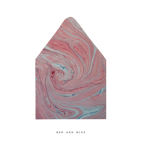 The Red and Blue Marble Luxe Envelope Liner