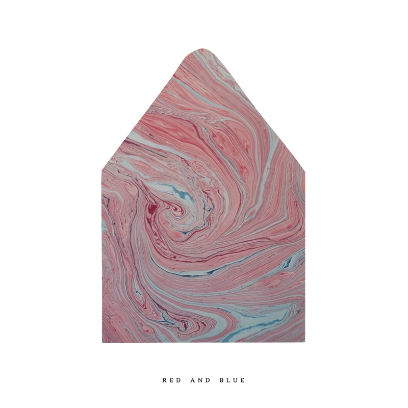 The Red and Blue Marble Luxe Envelope Liner