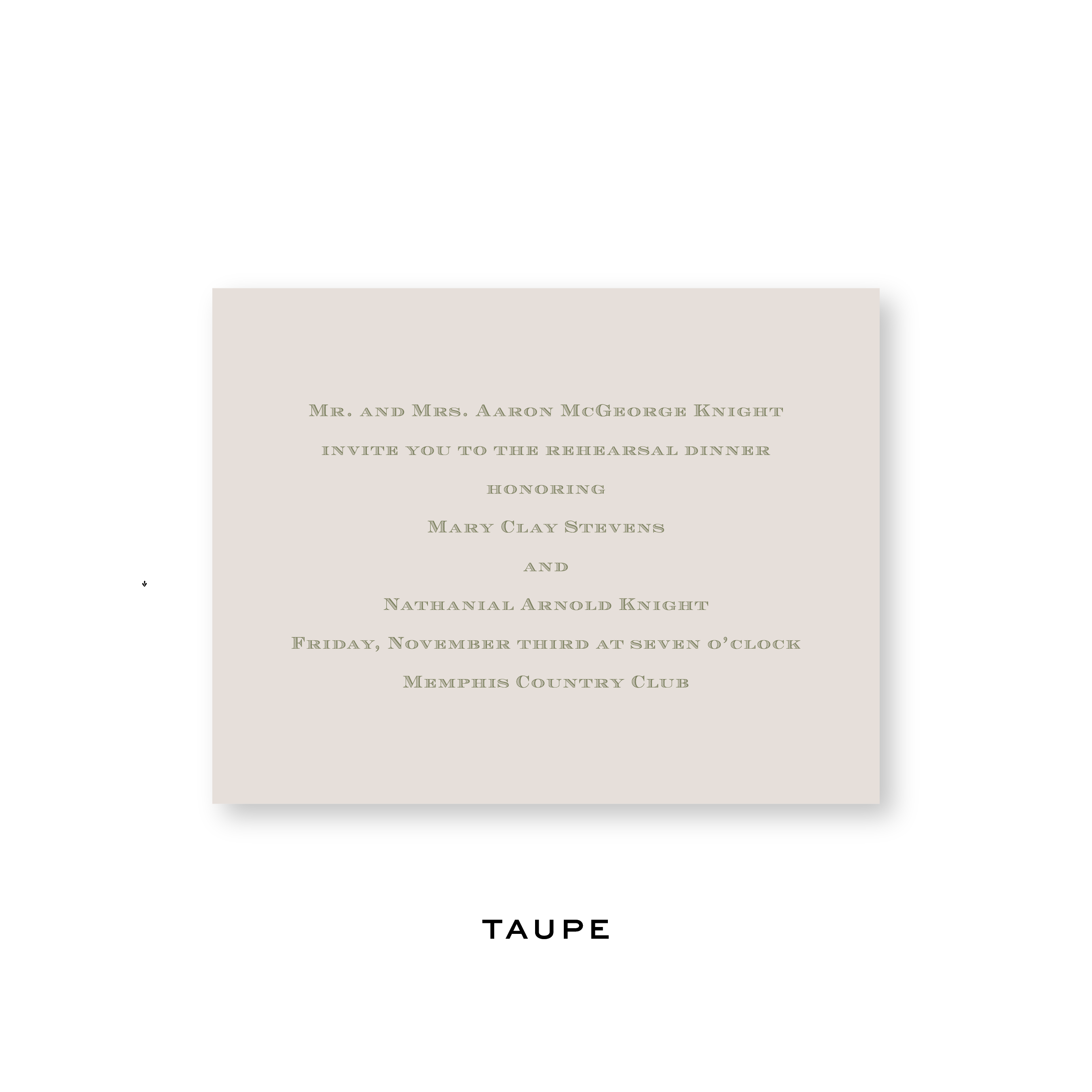 Mary Clay Rehearsal Dinner Invitation