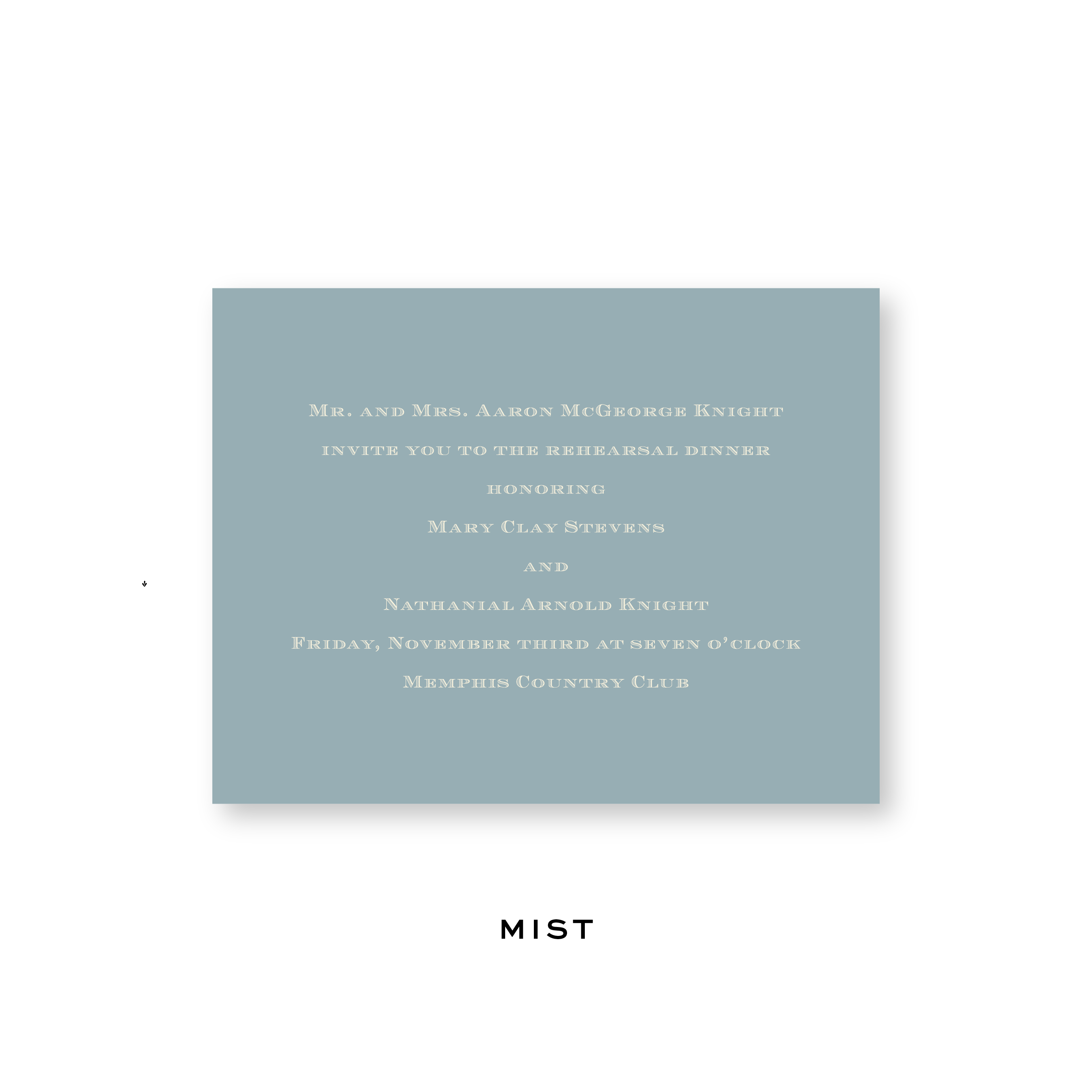 Mary Clay Rehearsal Dinner Invitation