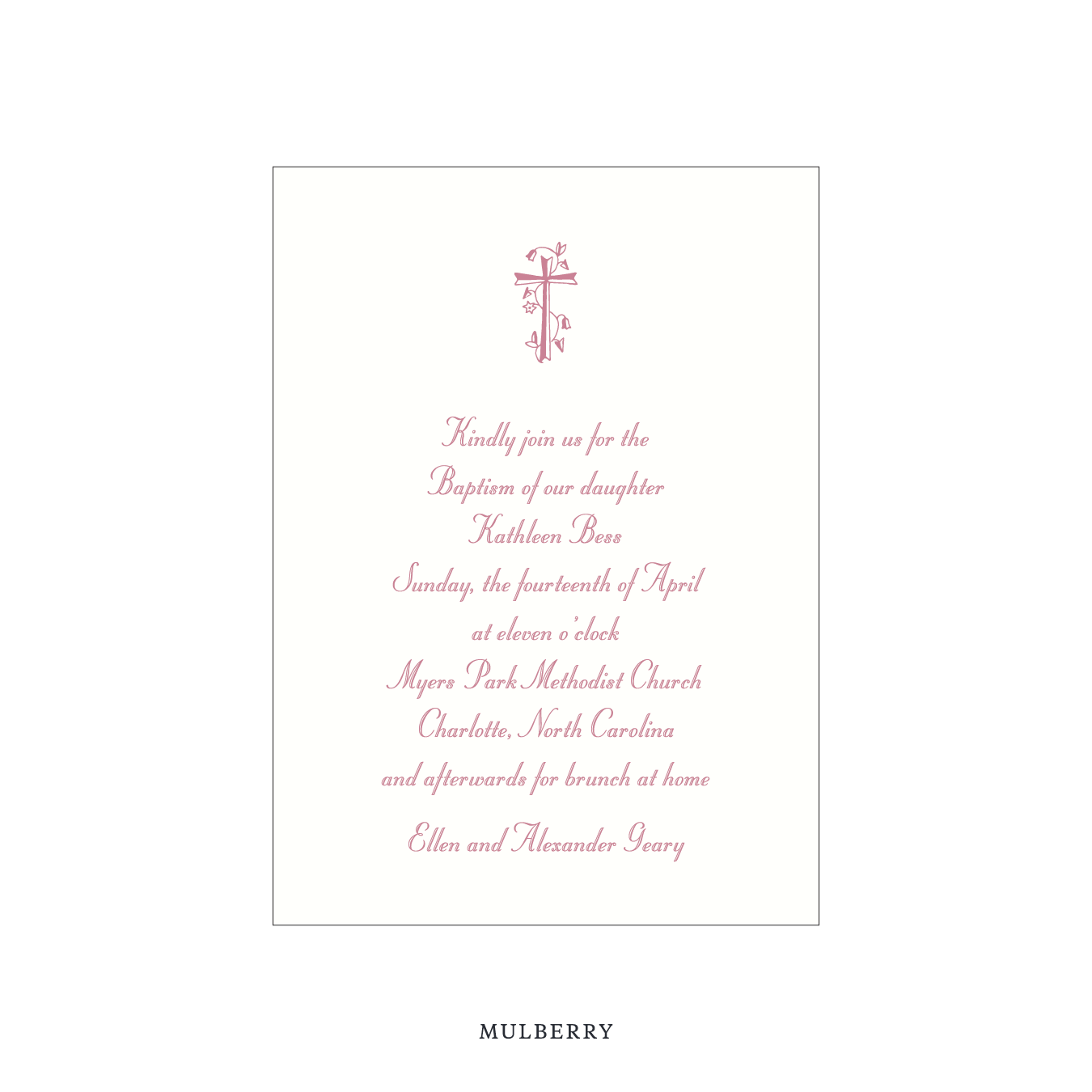 Mayfair Religious Celebration Invitation