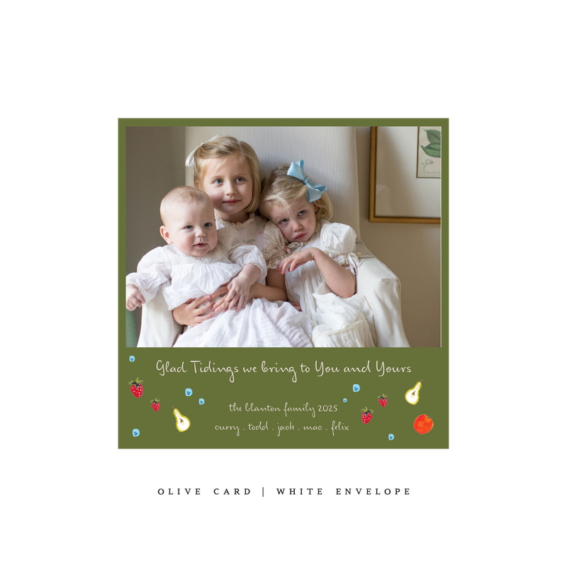 Melba Small Square Classic Printed Holiday Card