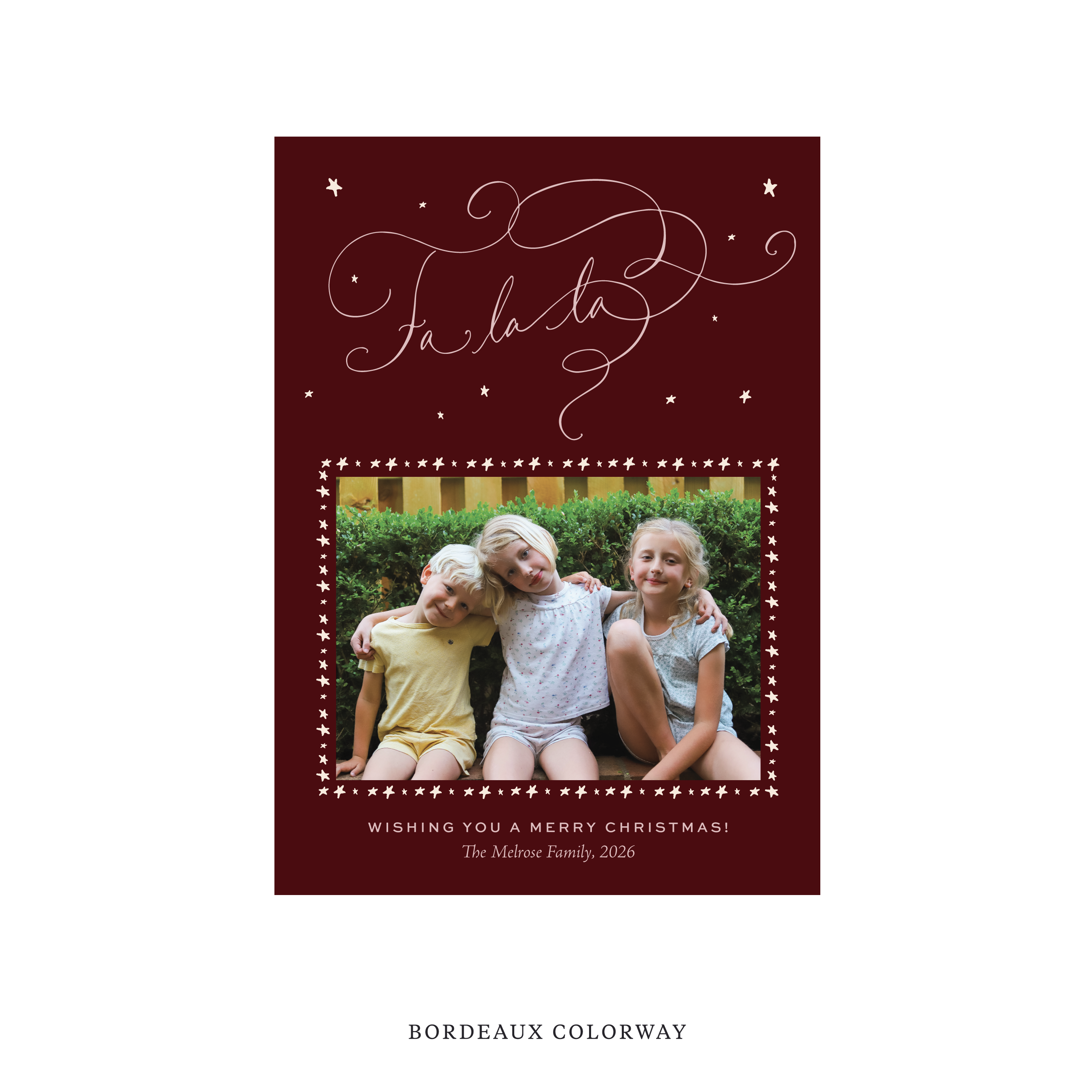 Melrose Classic Flat Print Holiday Card, Medium