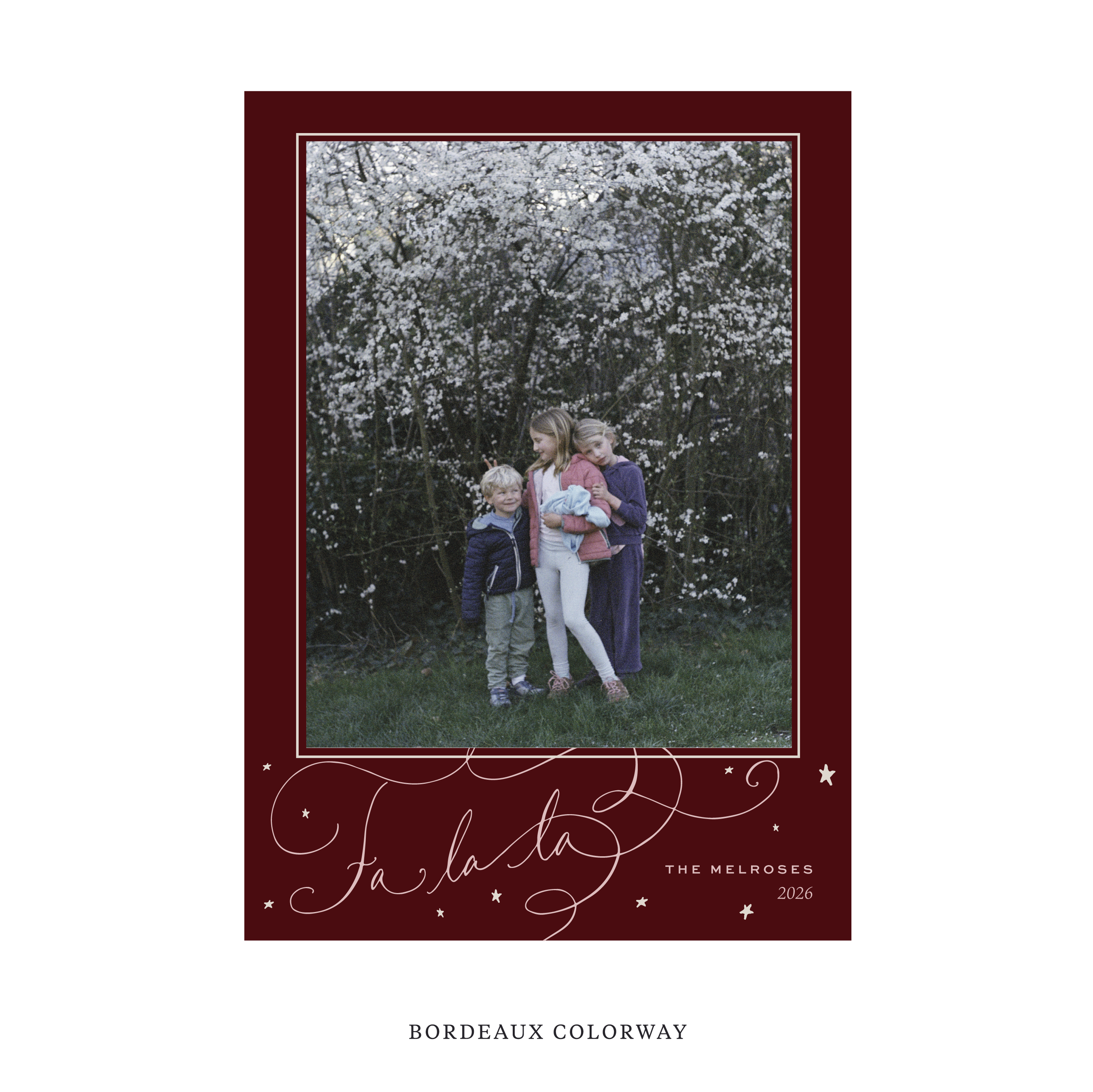 Melrose Classic Flat Print Holiday Card, Large