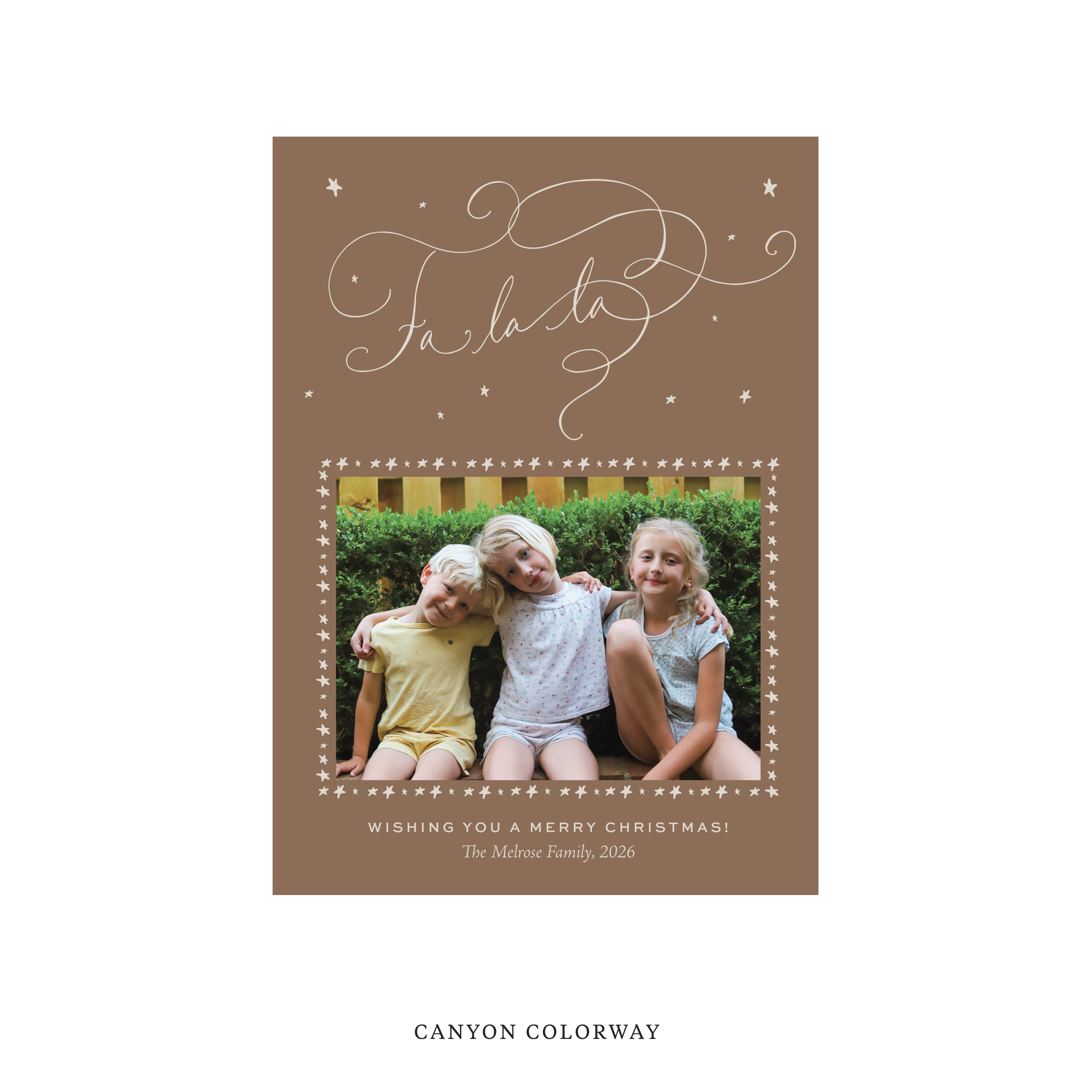 Melrose Classic Flat Print Holiday Card, Medium
