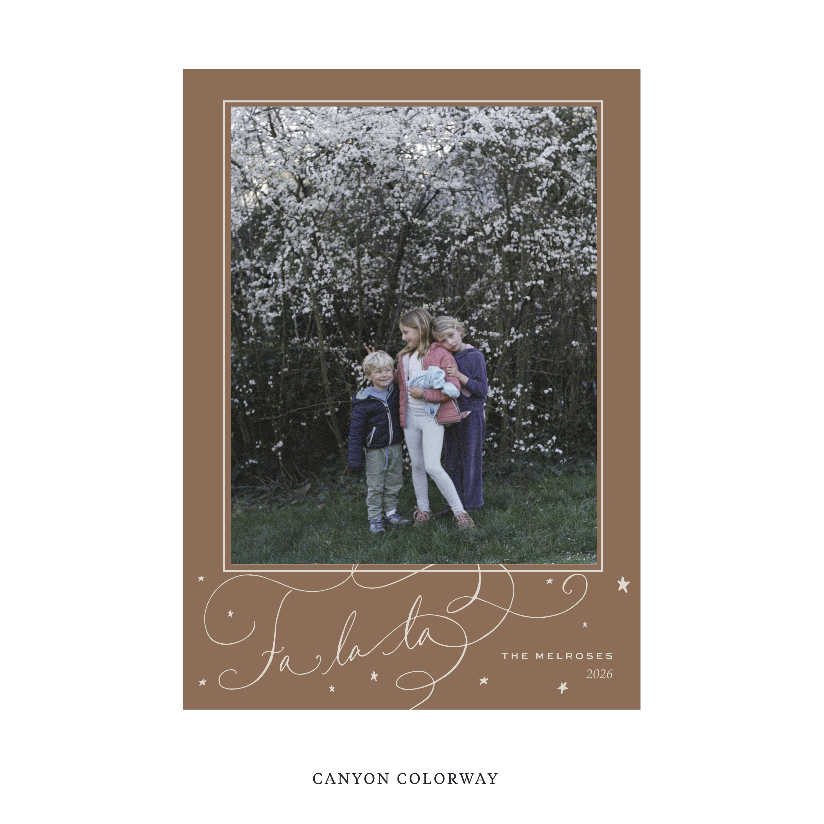 Melrose Classic Flat Print Holiday Card, Large