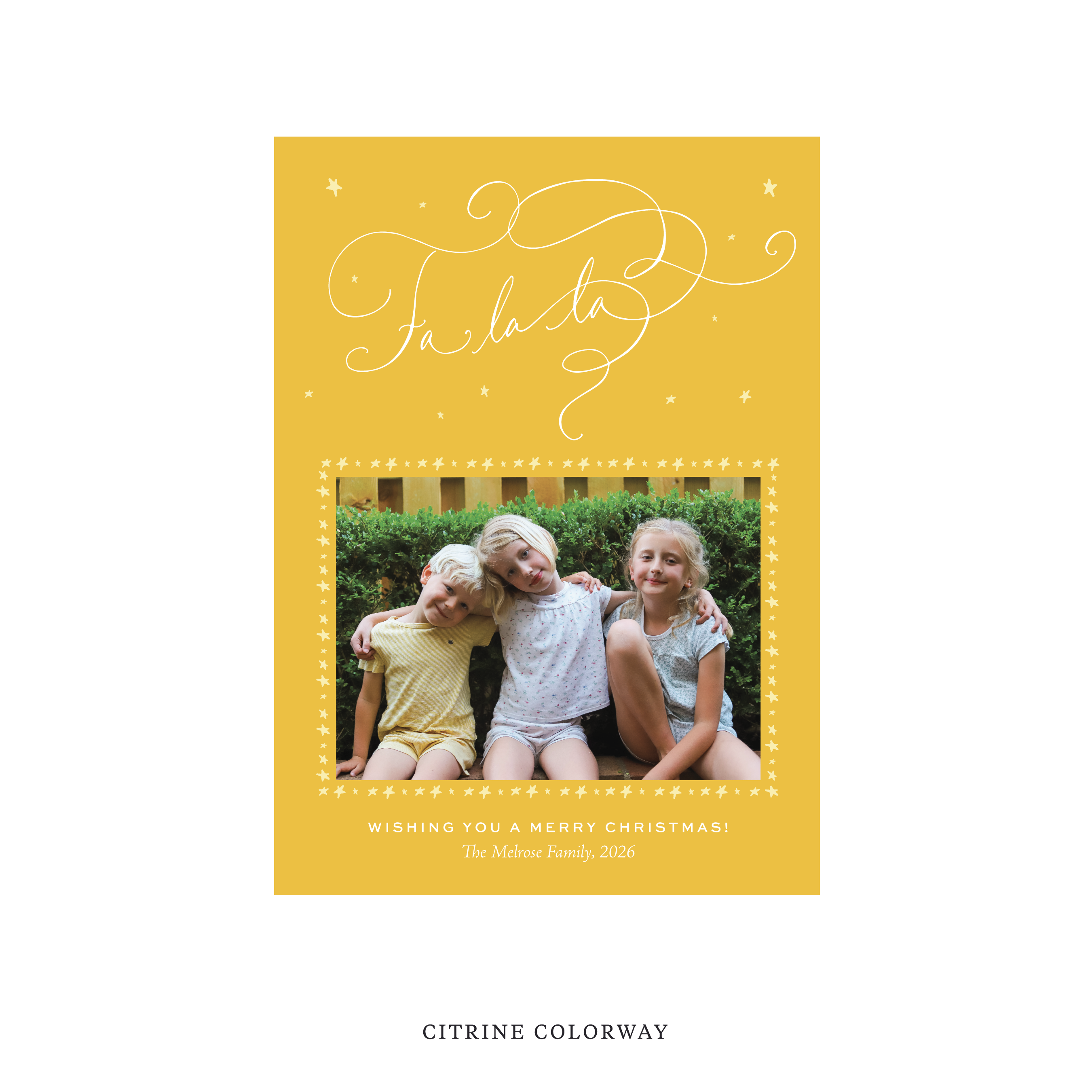 Melrose Classic Flat Print Holiday Card, Medium