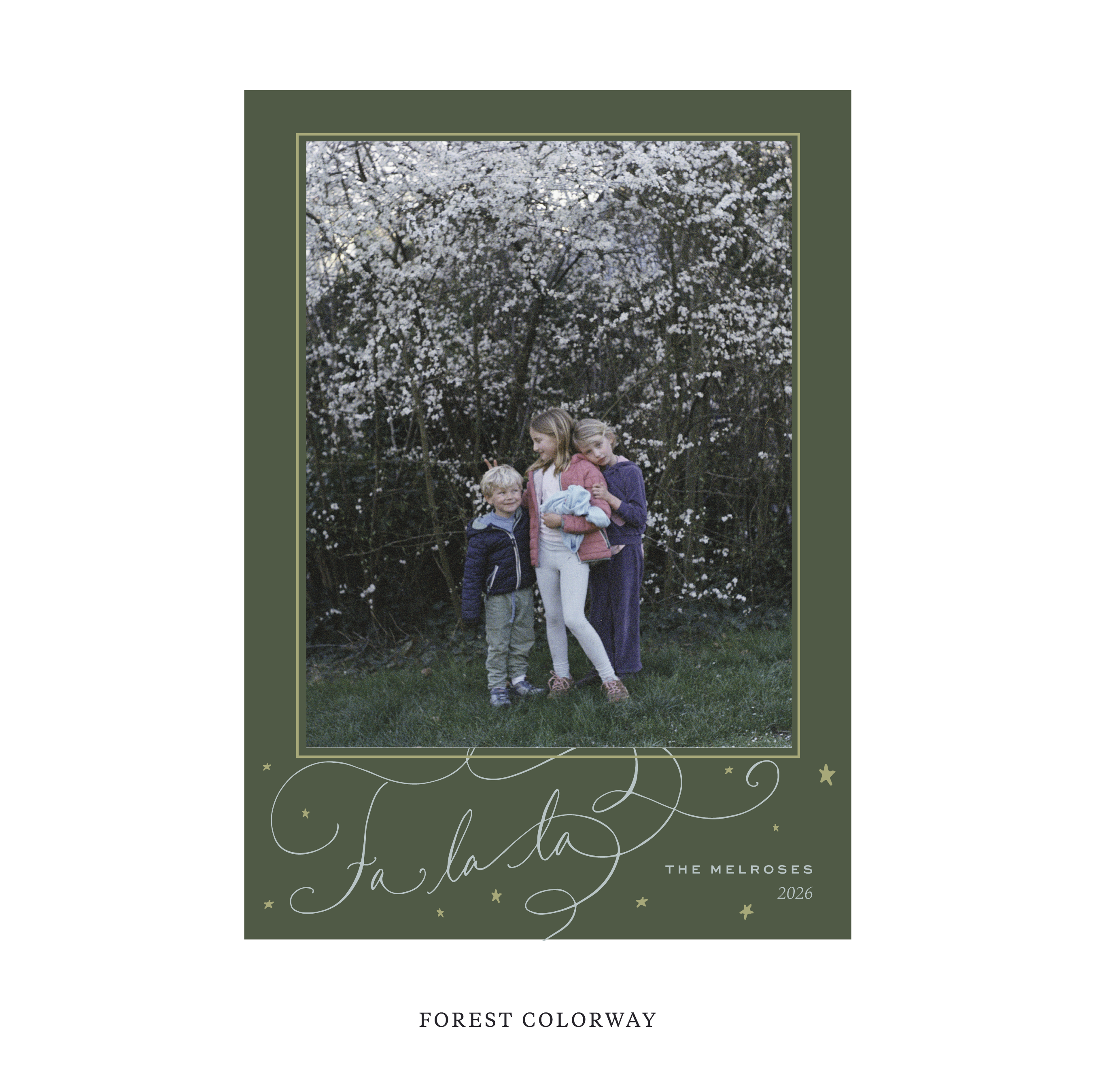 Melrose Classic Flat Print Holiday Card, Large