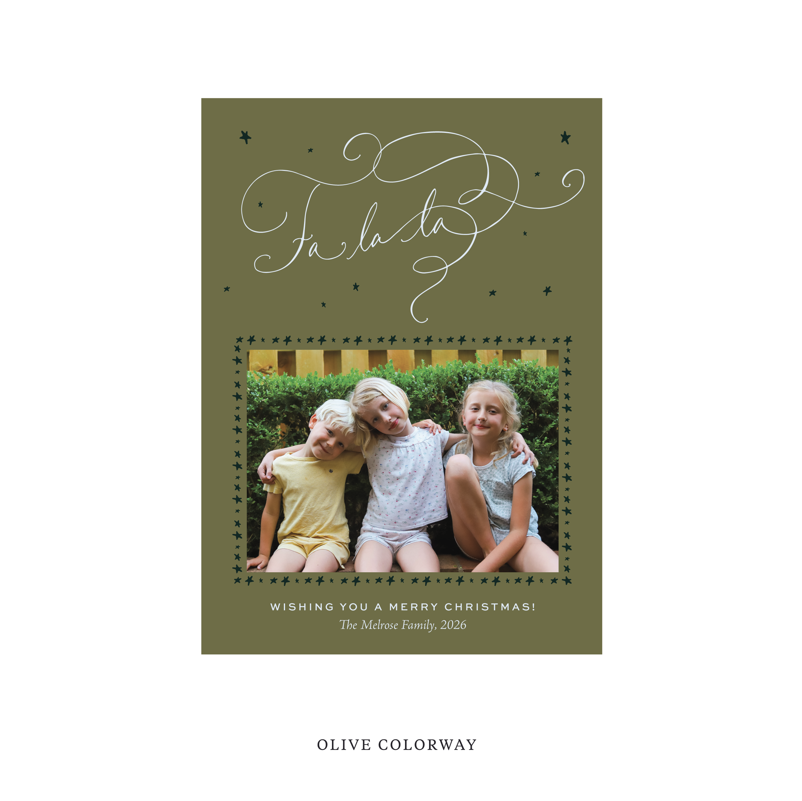 Melrose Classic Flat Print Holiday Card, Medium