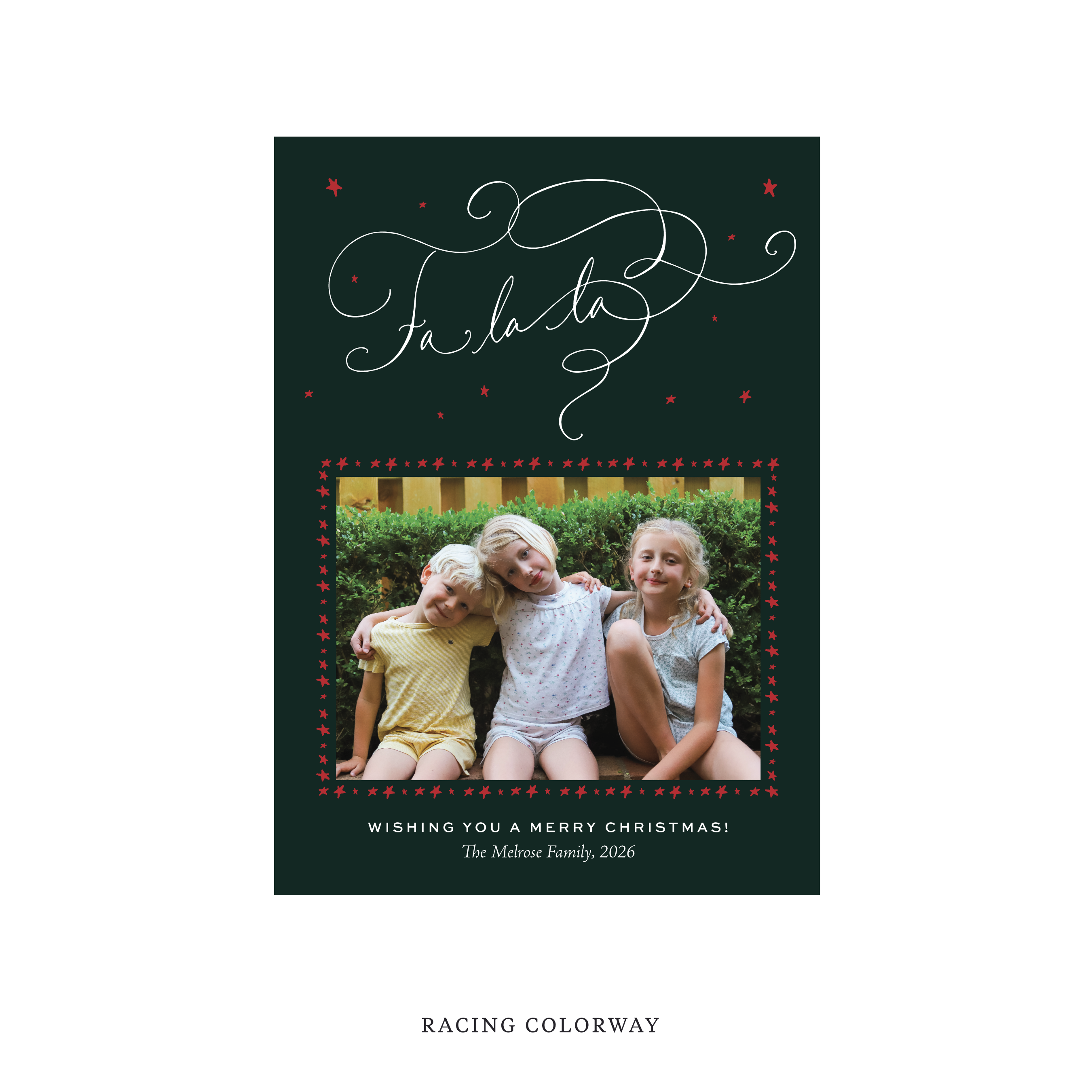 Melrose Classic Flat Print Holiday Card, Medium