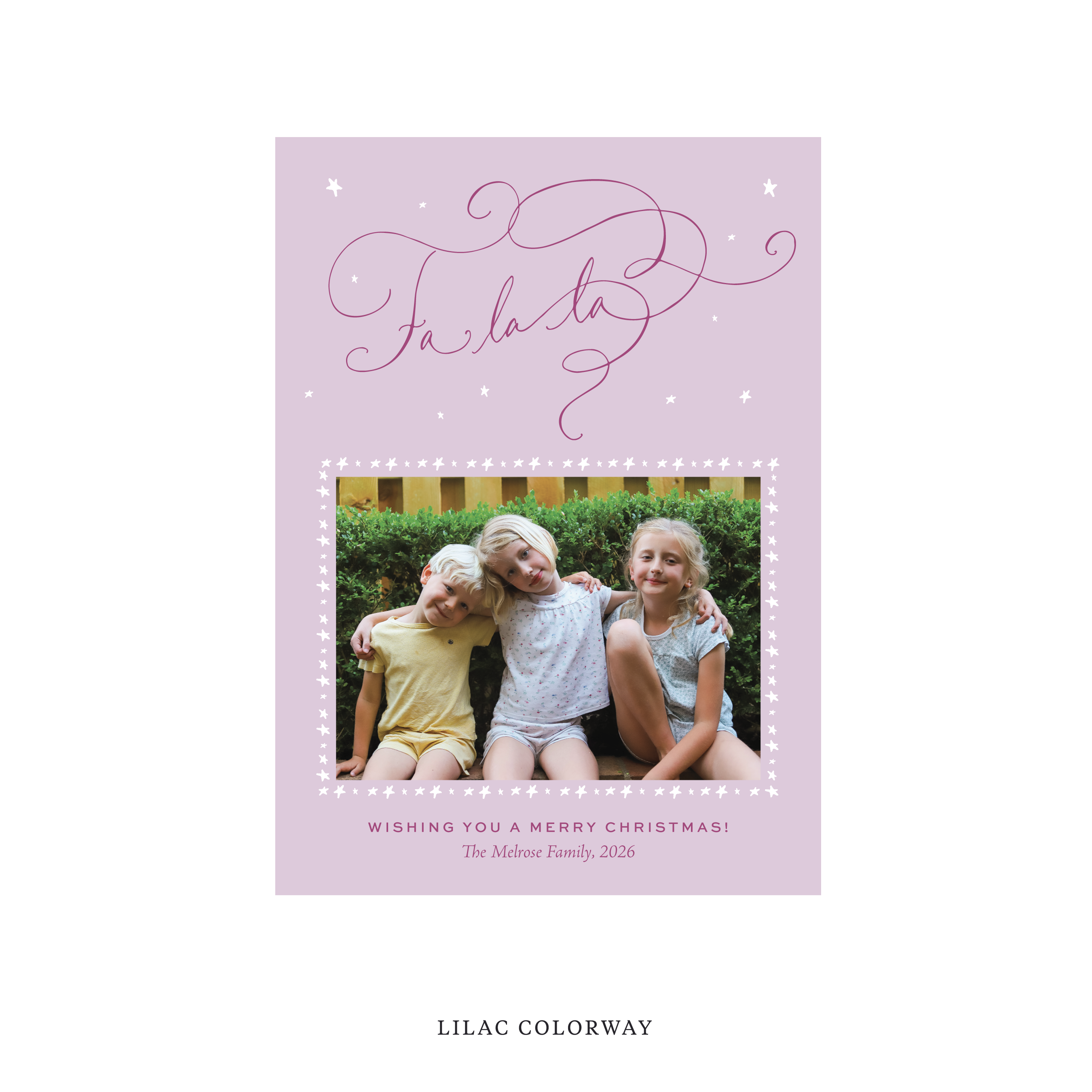 Melrose Classic Flat Print Holiday Card, Medium