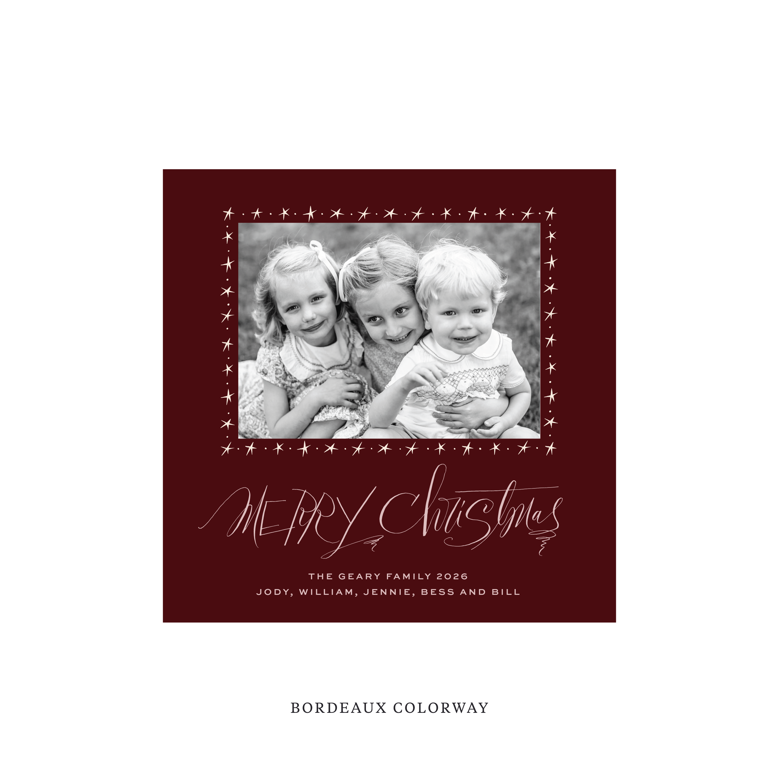 Merritt Classic Flat Print Holiday Card, Square