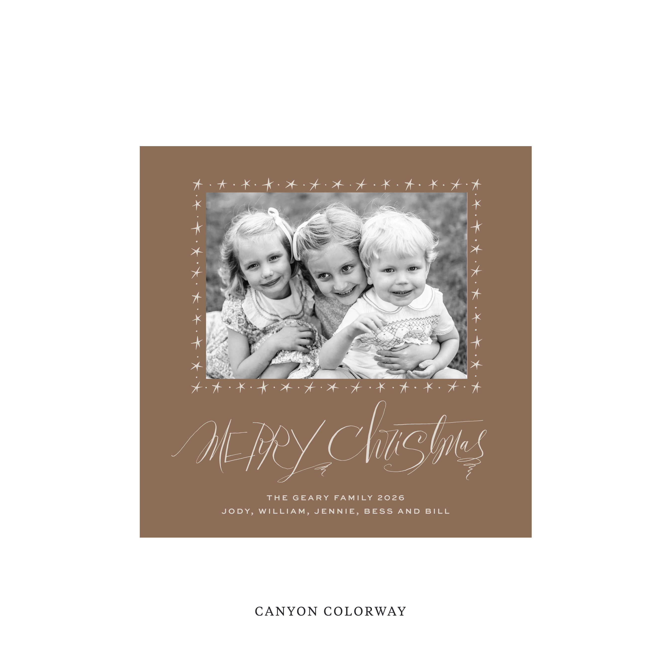 Merritt Classic Flat Print Holiday Card, Square