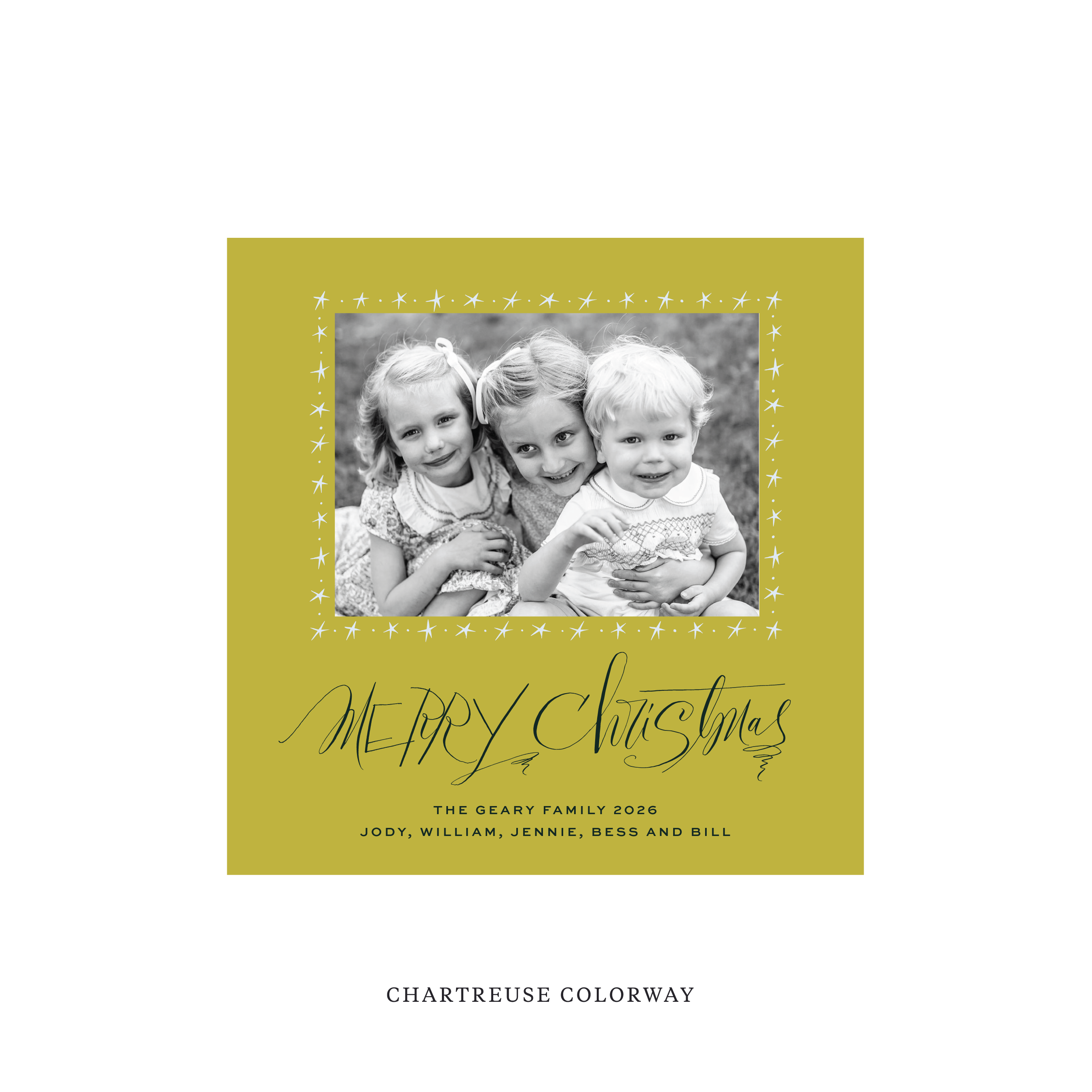 Merritt Classic Flat Print Holiday Card, Square