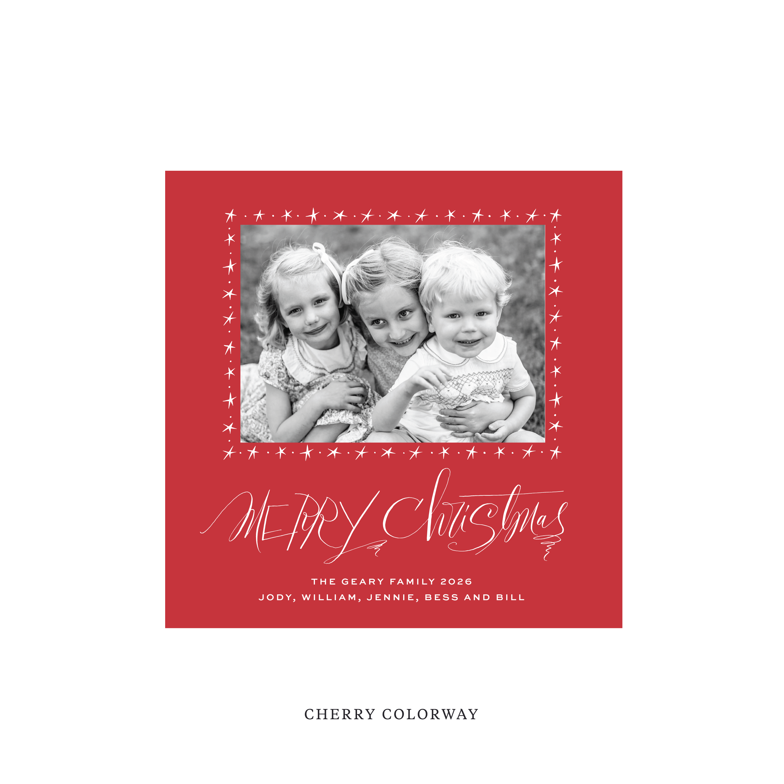 Merritt Classic Flat Print Holiday Card, Square