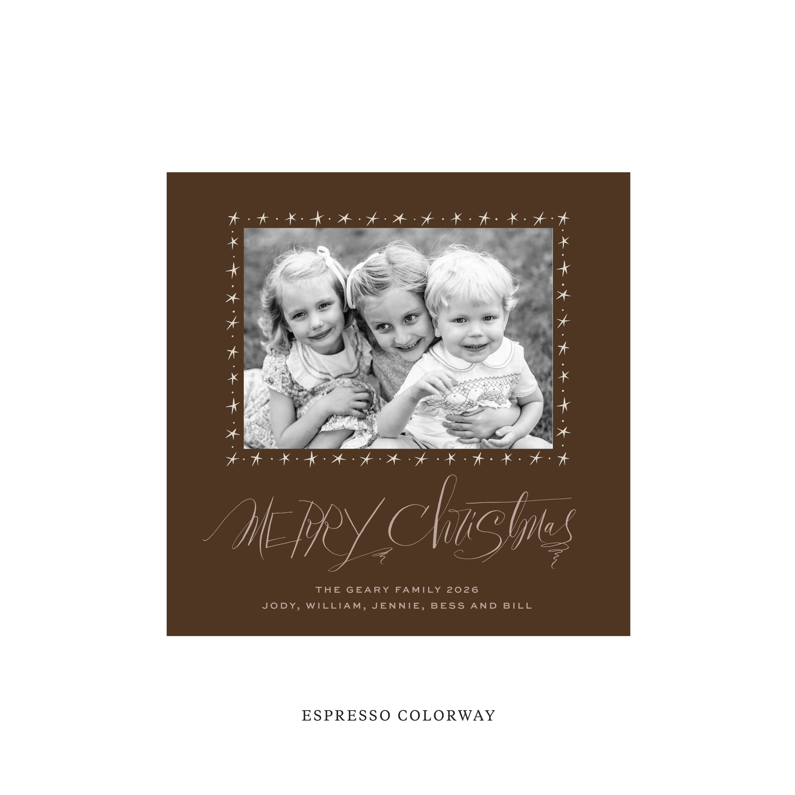 Merritt Classic Flat Print Holiday Card, Square