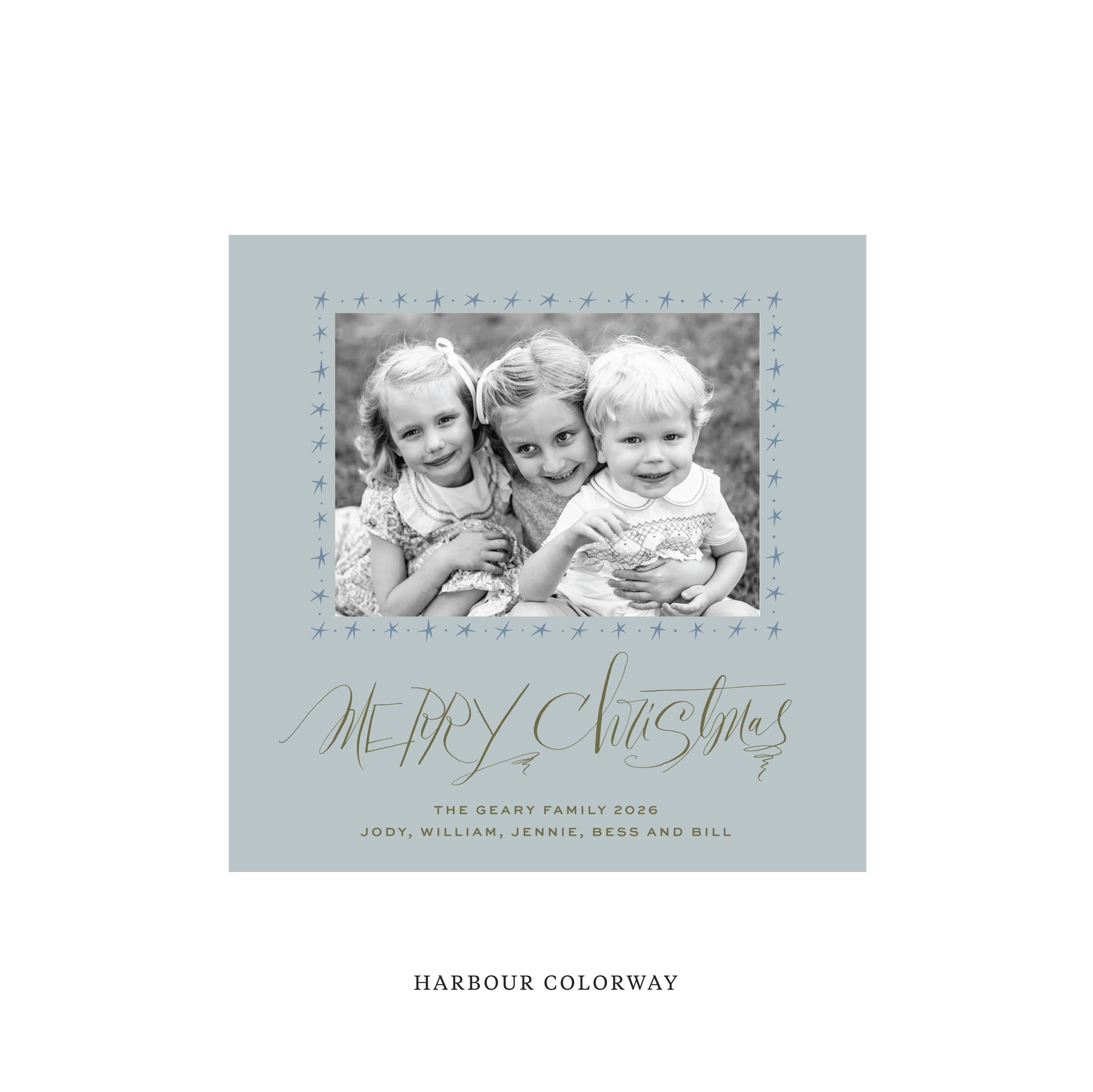 Merritt Classic Flat Print Holiday Card, Square