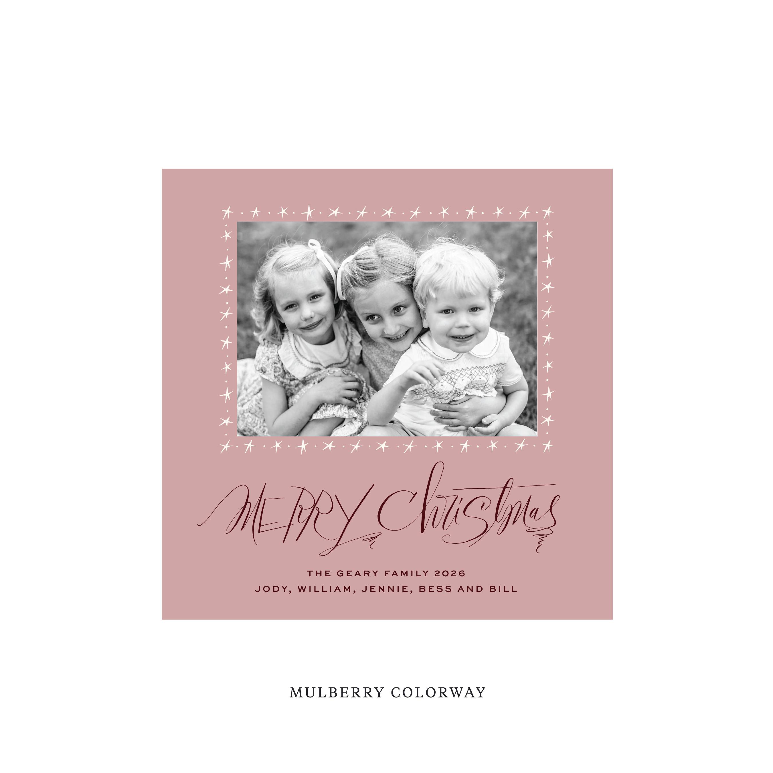 Merritt Classic Flat Print Holiday Card, Square