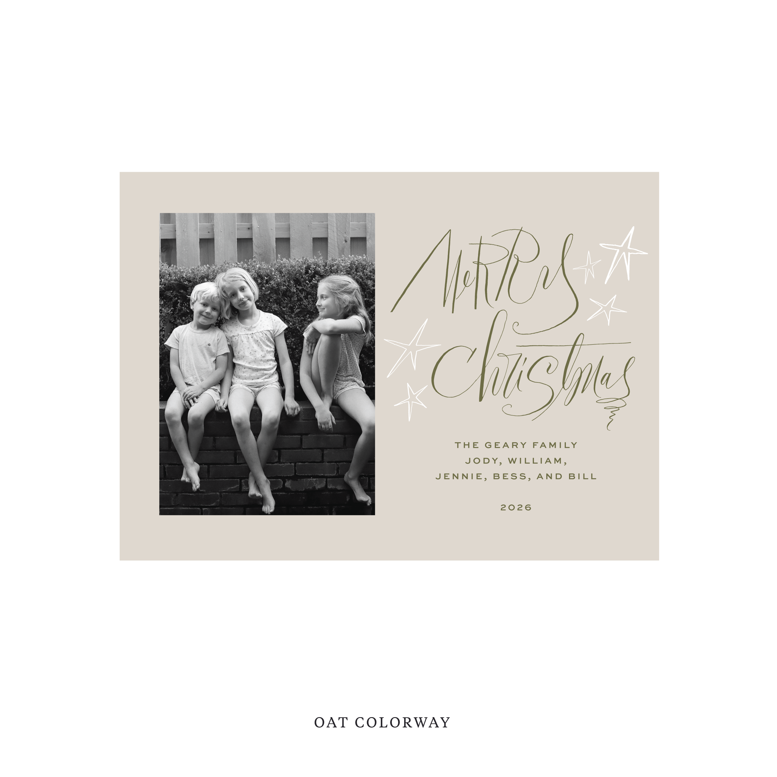 Merritt Classic Flat Print Holiday Card, Medium