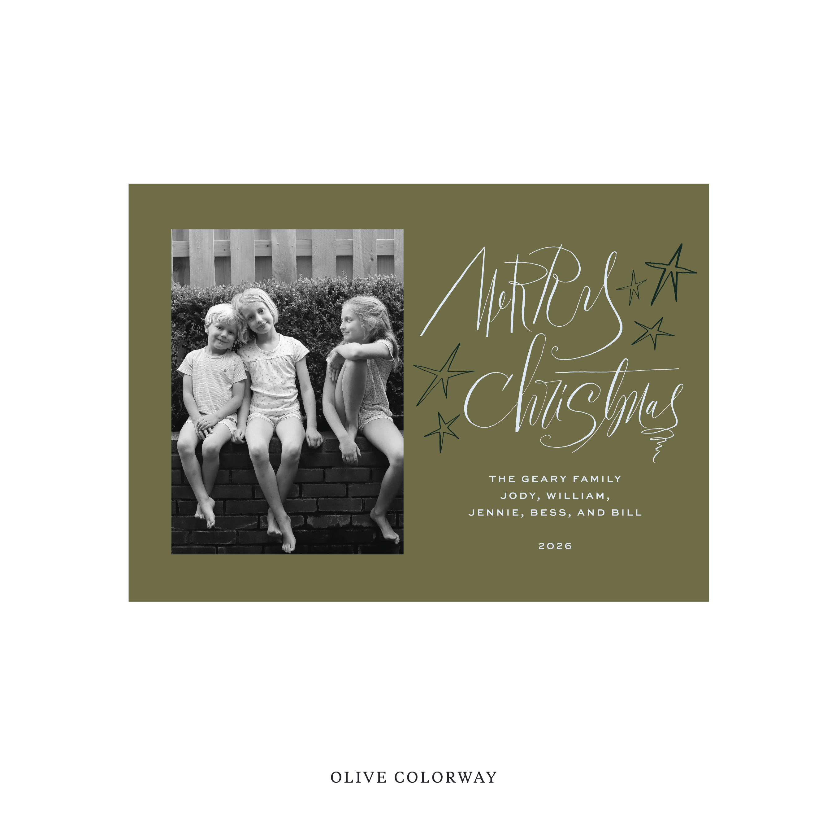 Merritt Classic Flat Print Holiday Card, Medium