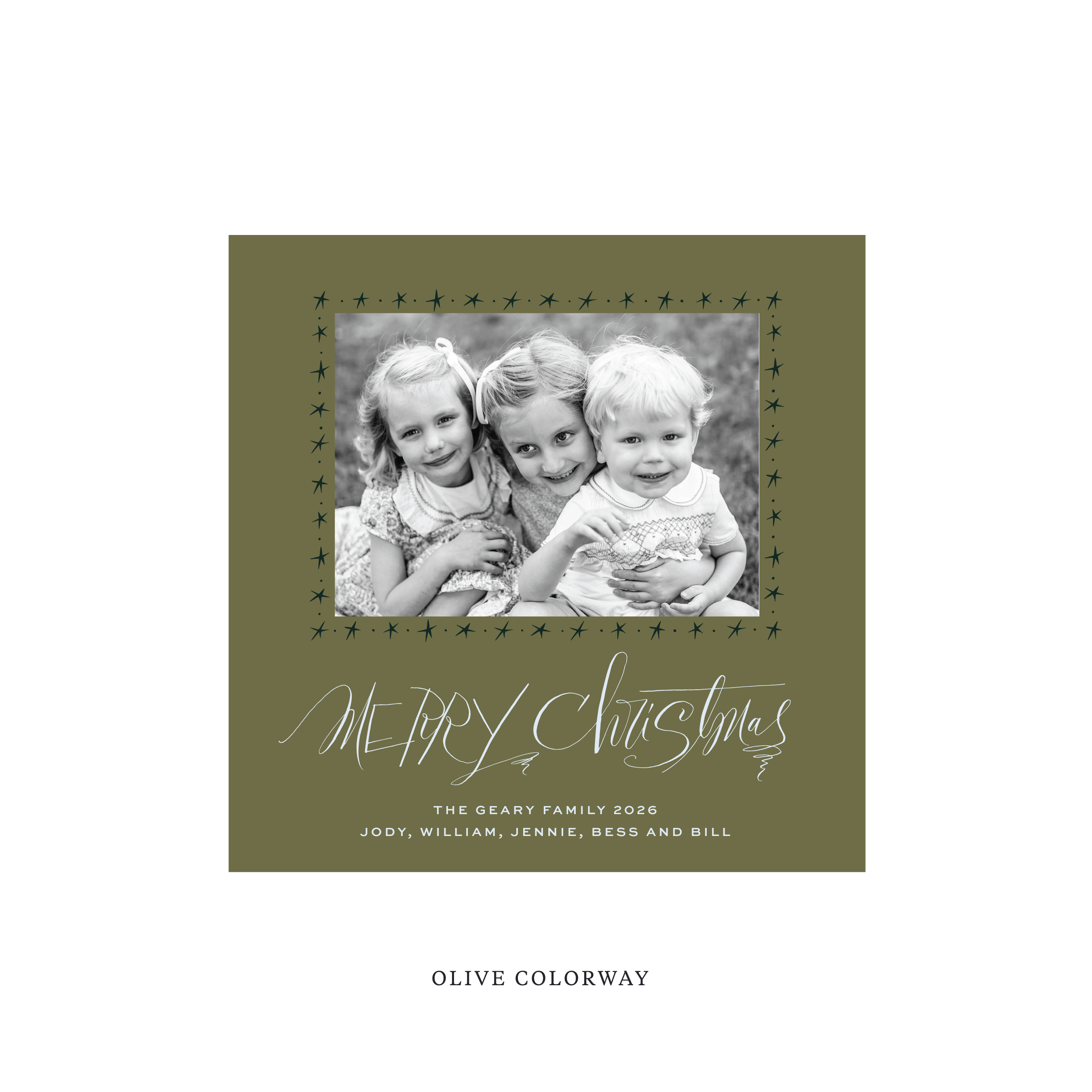 Merritt Classic Flat Print Holiday Card, Square