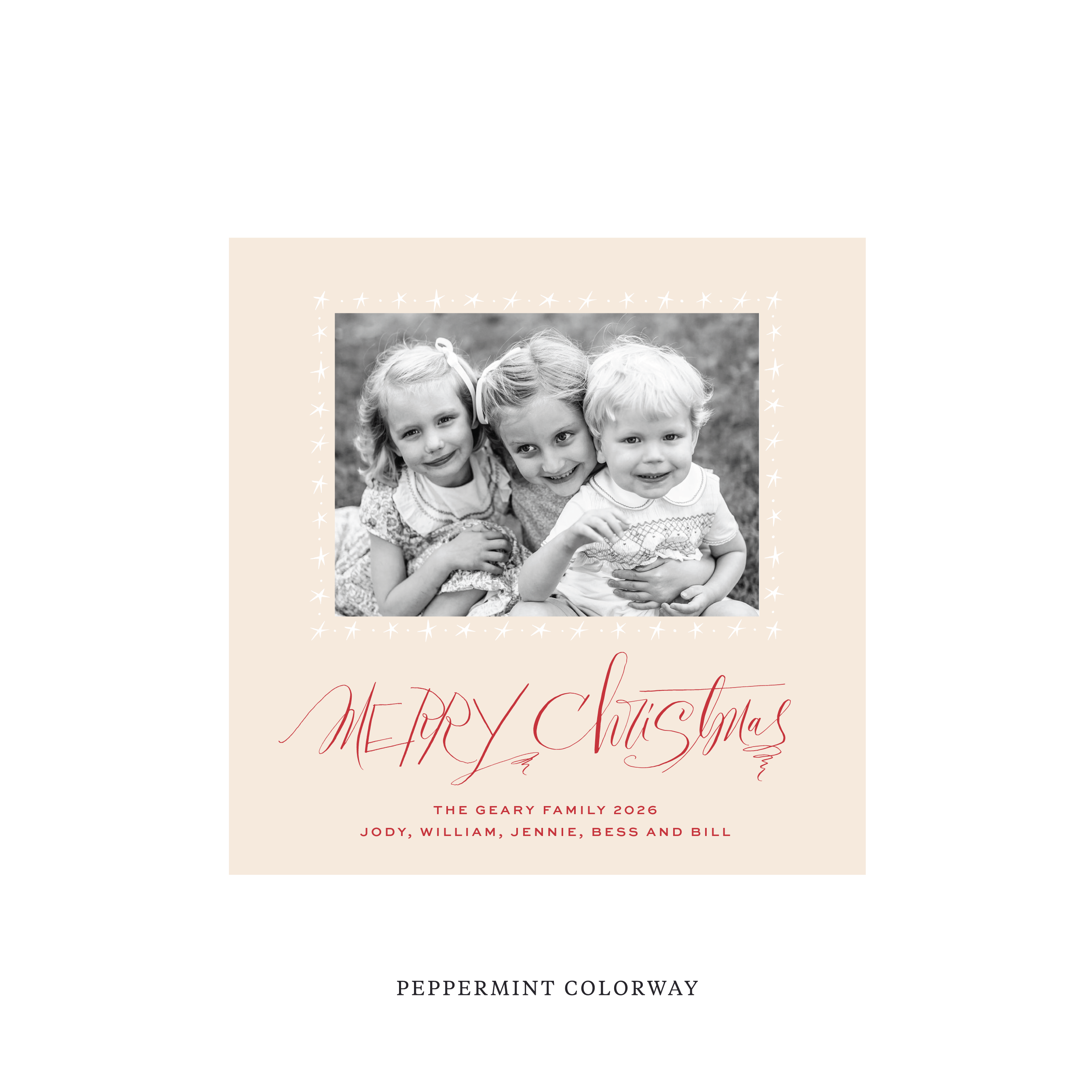 Merritt Classic Flat Print Holiday Card, Square