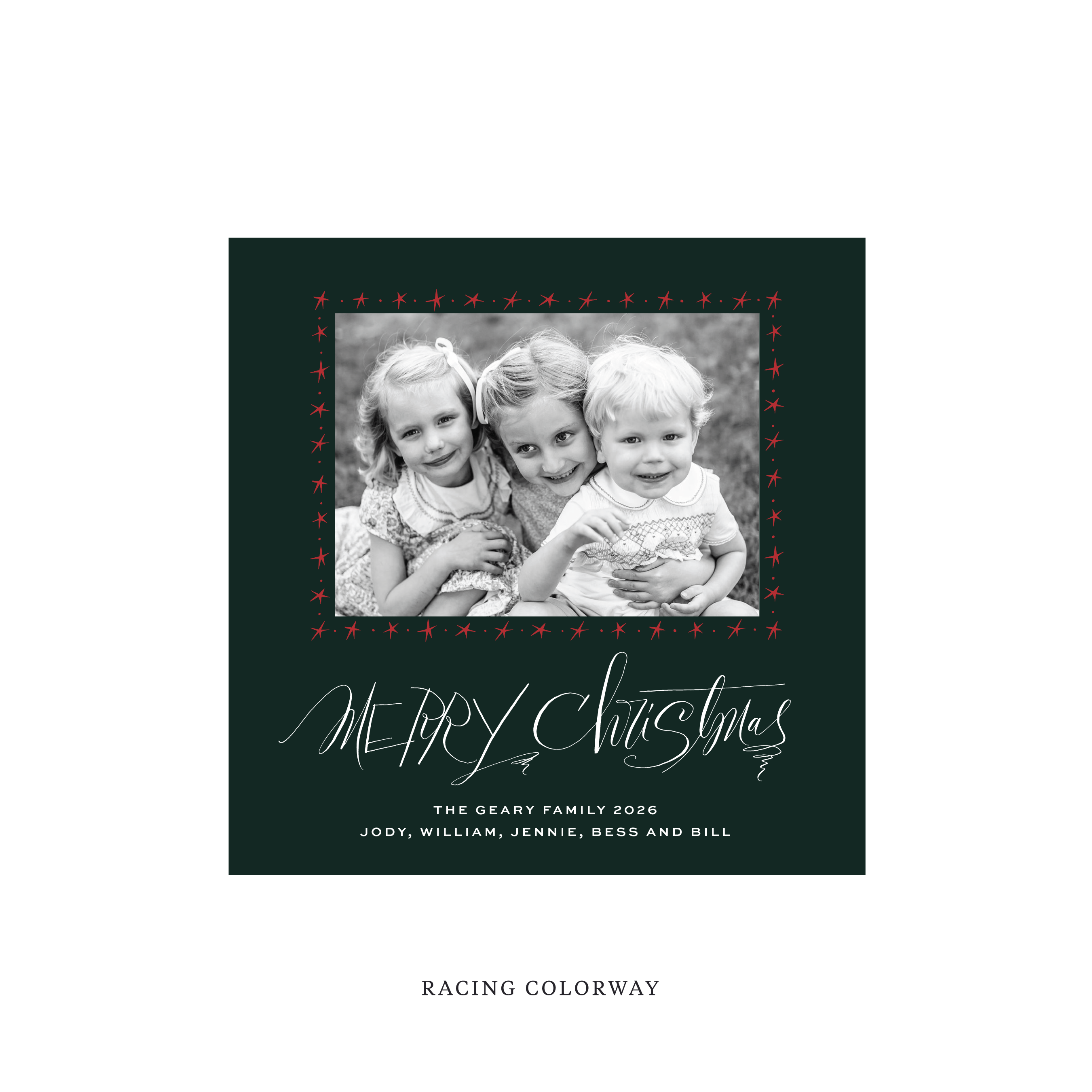 Merritt Classic Flat Print Holiday Card, Square