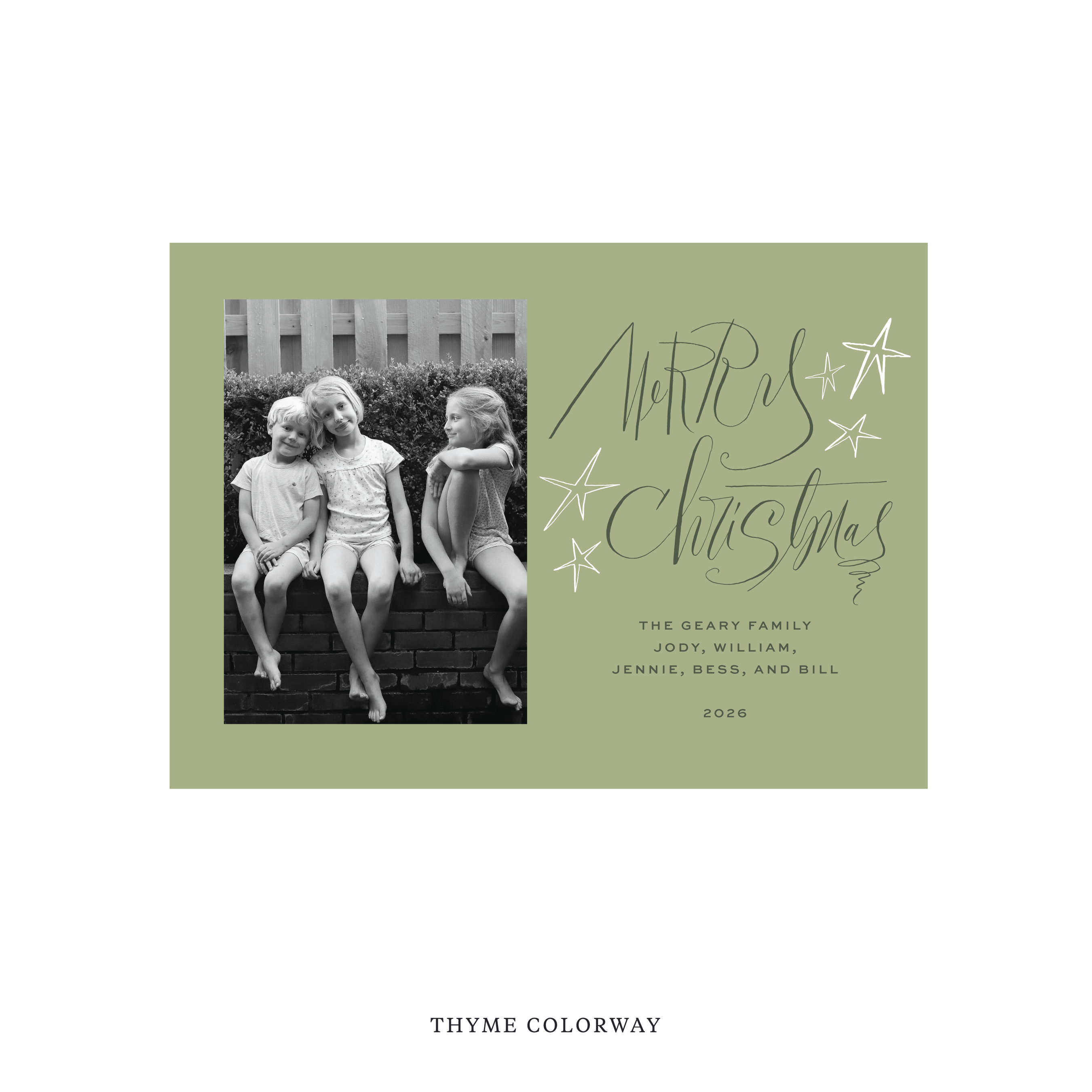 Merritt Classic Flat Print Holiday Card, Medium