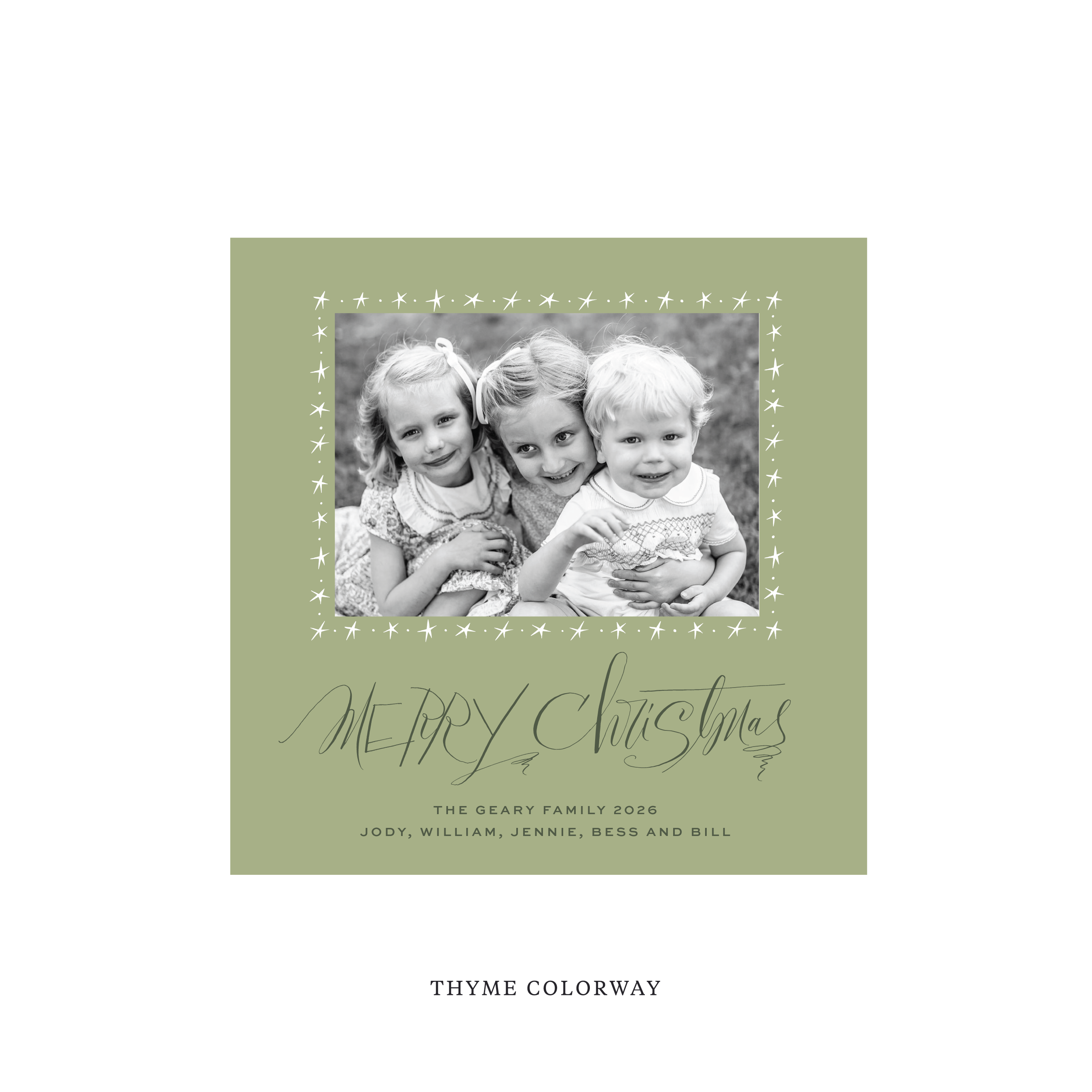 Merritt Classic Flat Print Holiday Card, Square