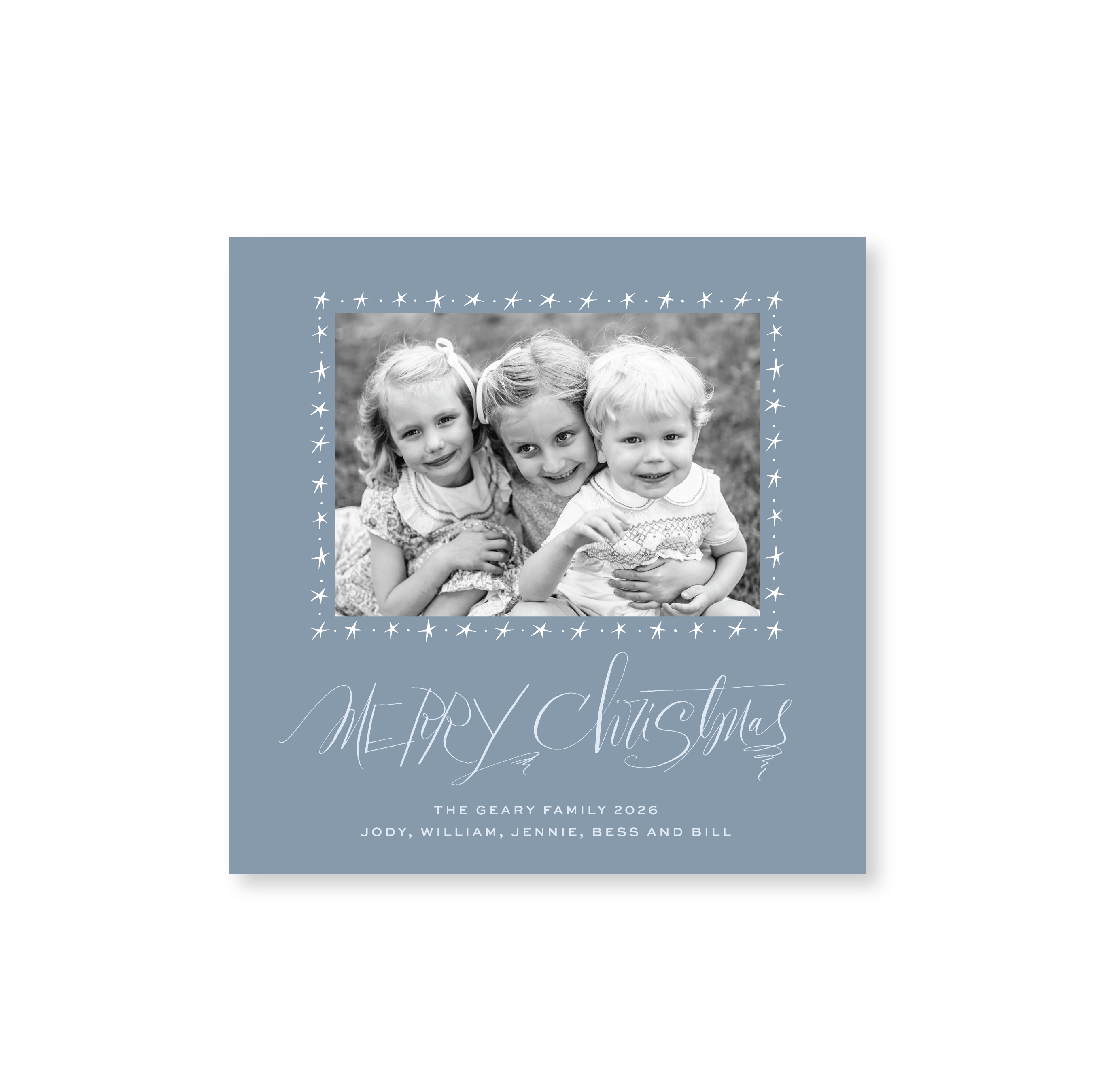 Merritt Classic Flat Print Holiday Card, Square