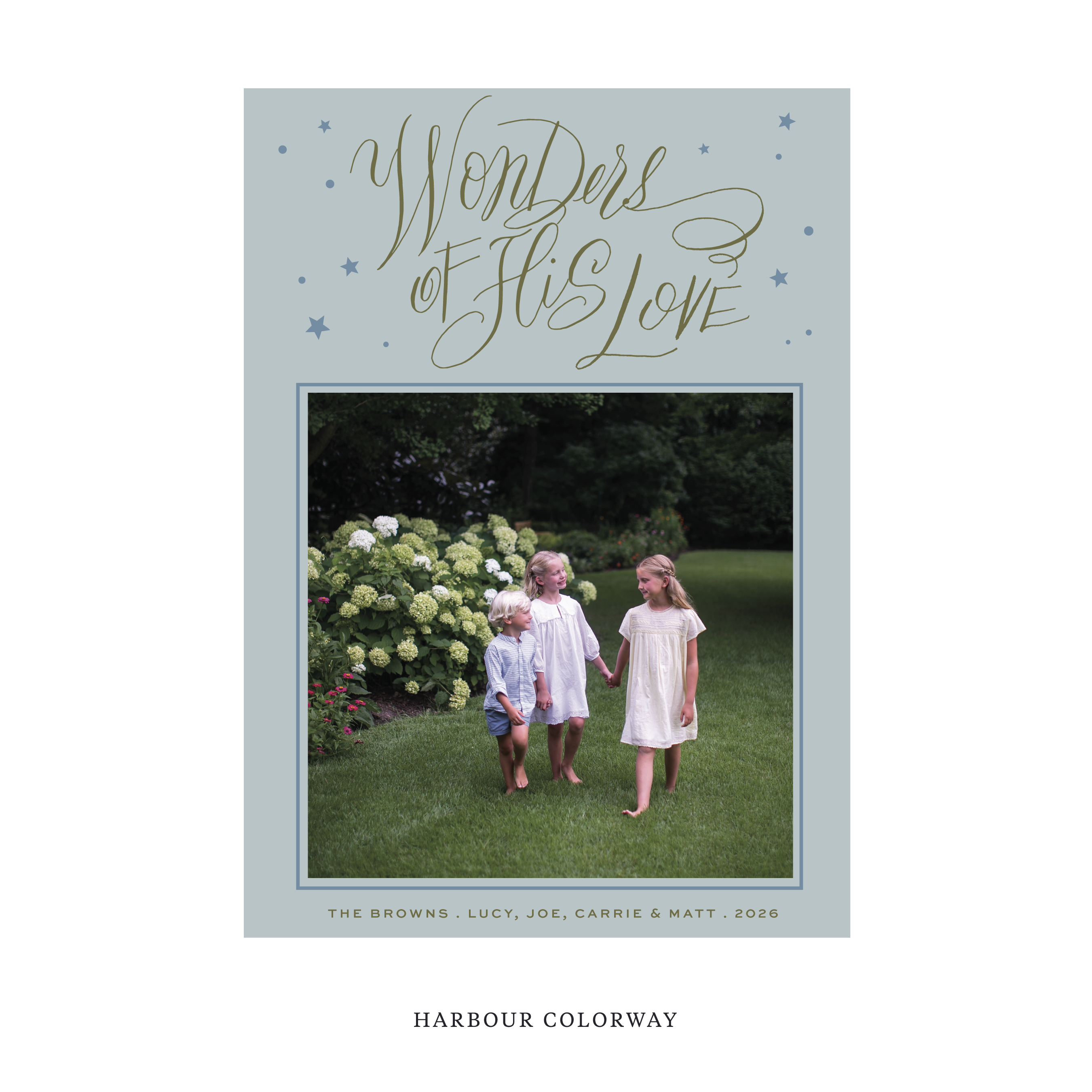 Merriweather Classic Flat Print Holiday Card, Large
