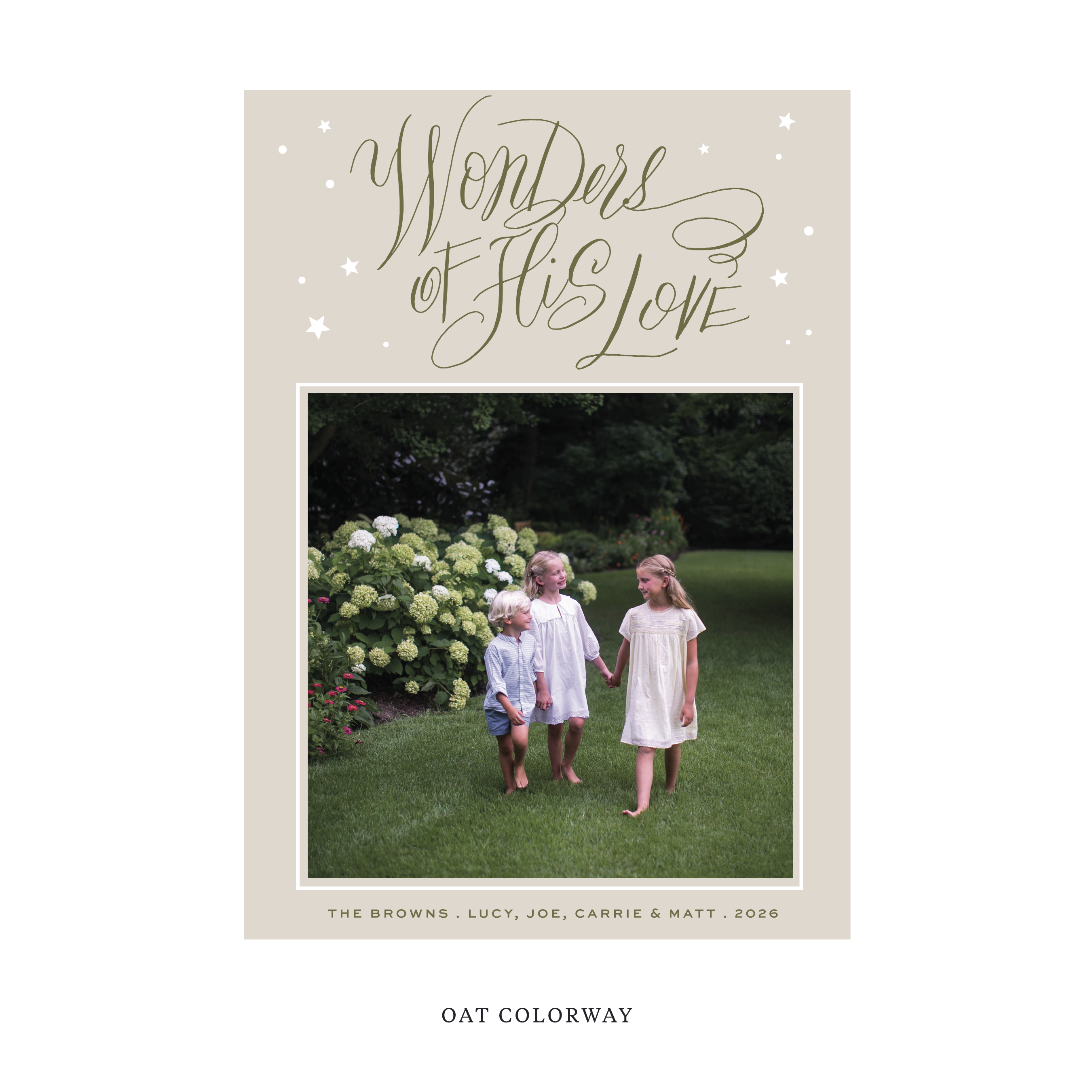 Merriweather Classic Flat Print Holiday Card, Large
