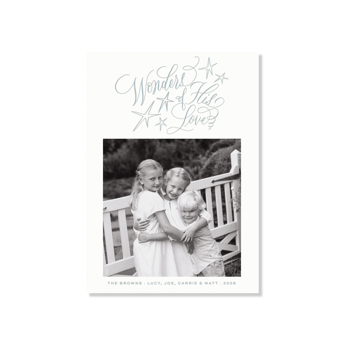 Merriweather Stars Letterpress Holiday Card, Large