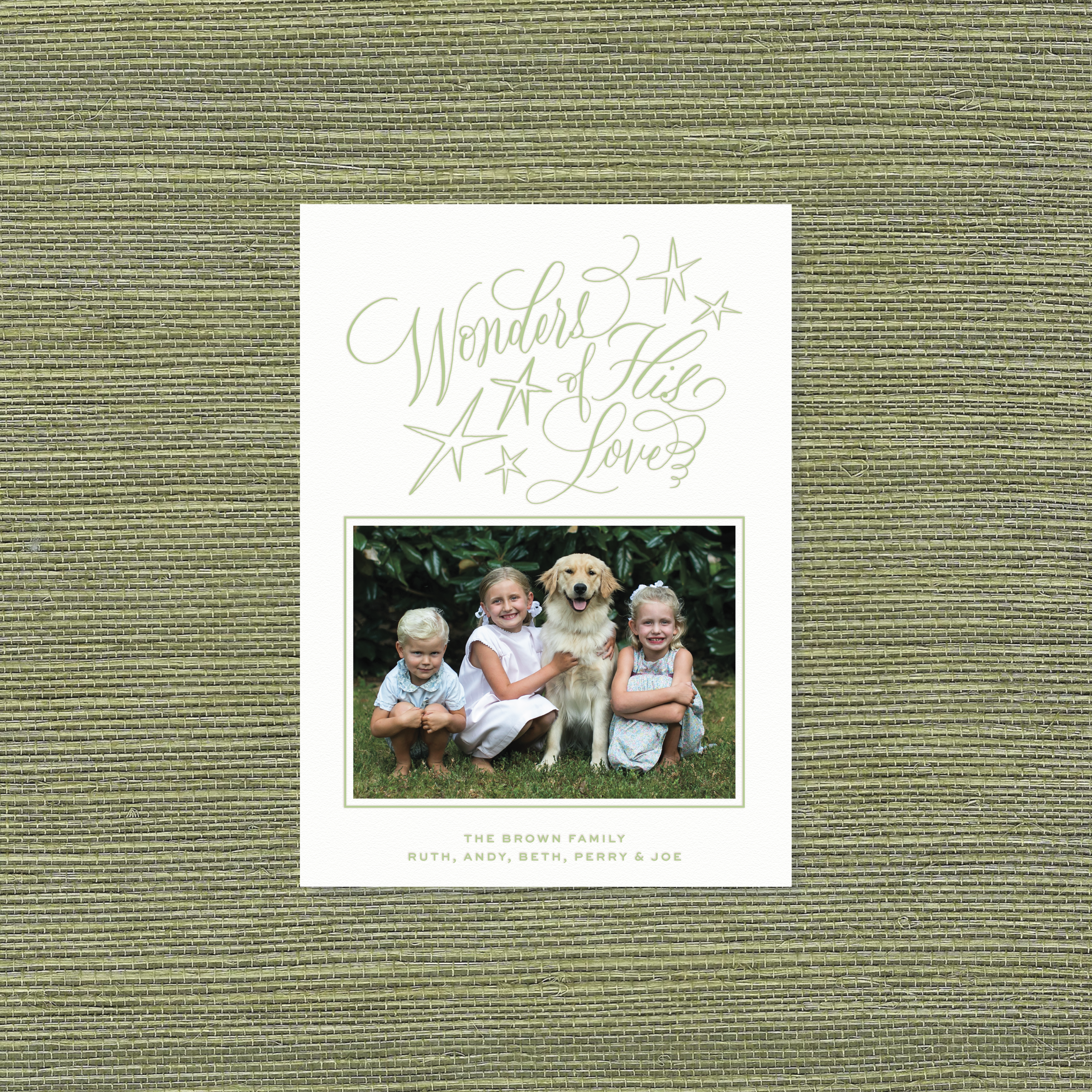Merriweather Stars Letterpress Holiday Card, Medium