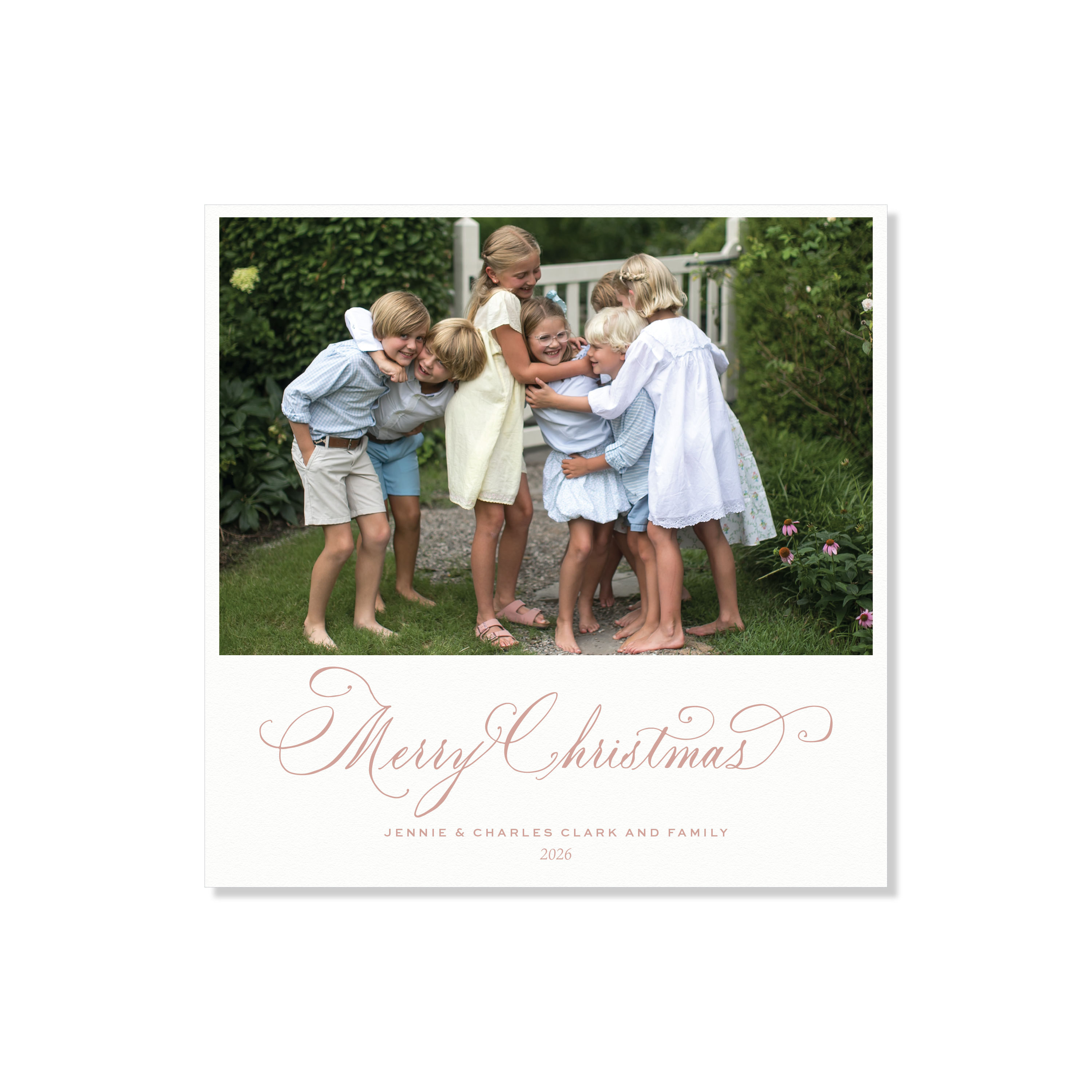Middleton Letterpress Holiday Card, Large Square (White Paper)