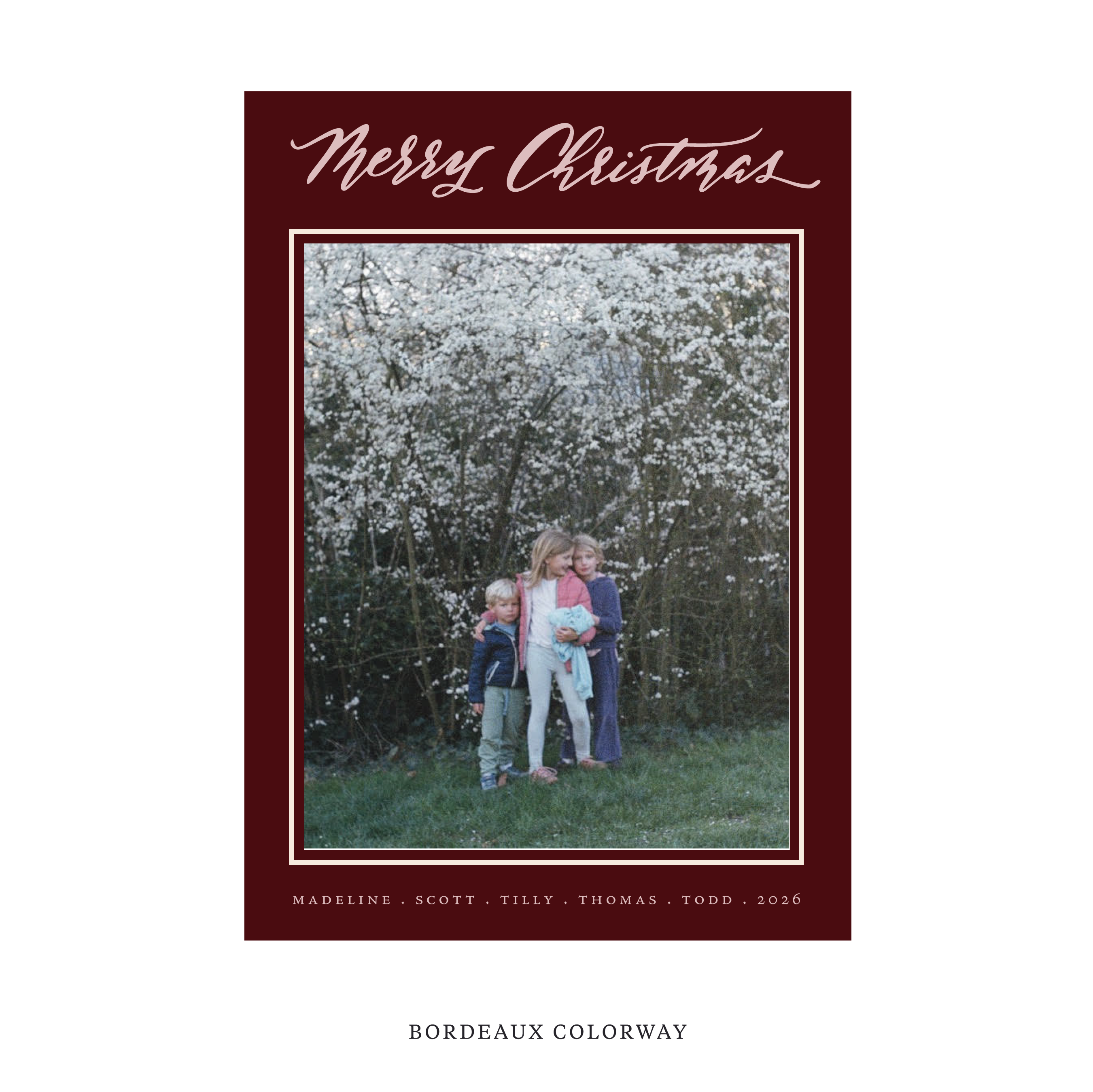 Monterey Classic Flat Print Holiday Card, Large