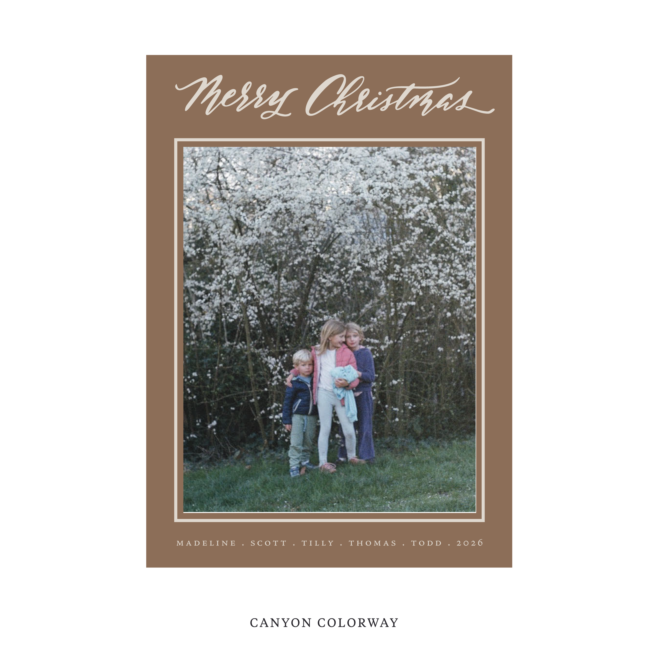 Monterey Classic Flat Print Holiday Card, Large