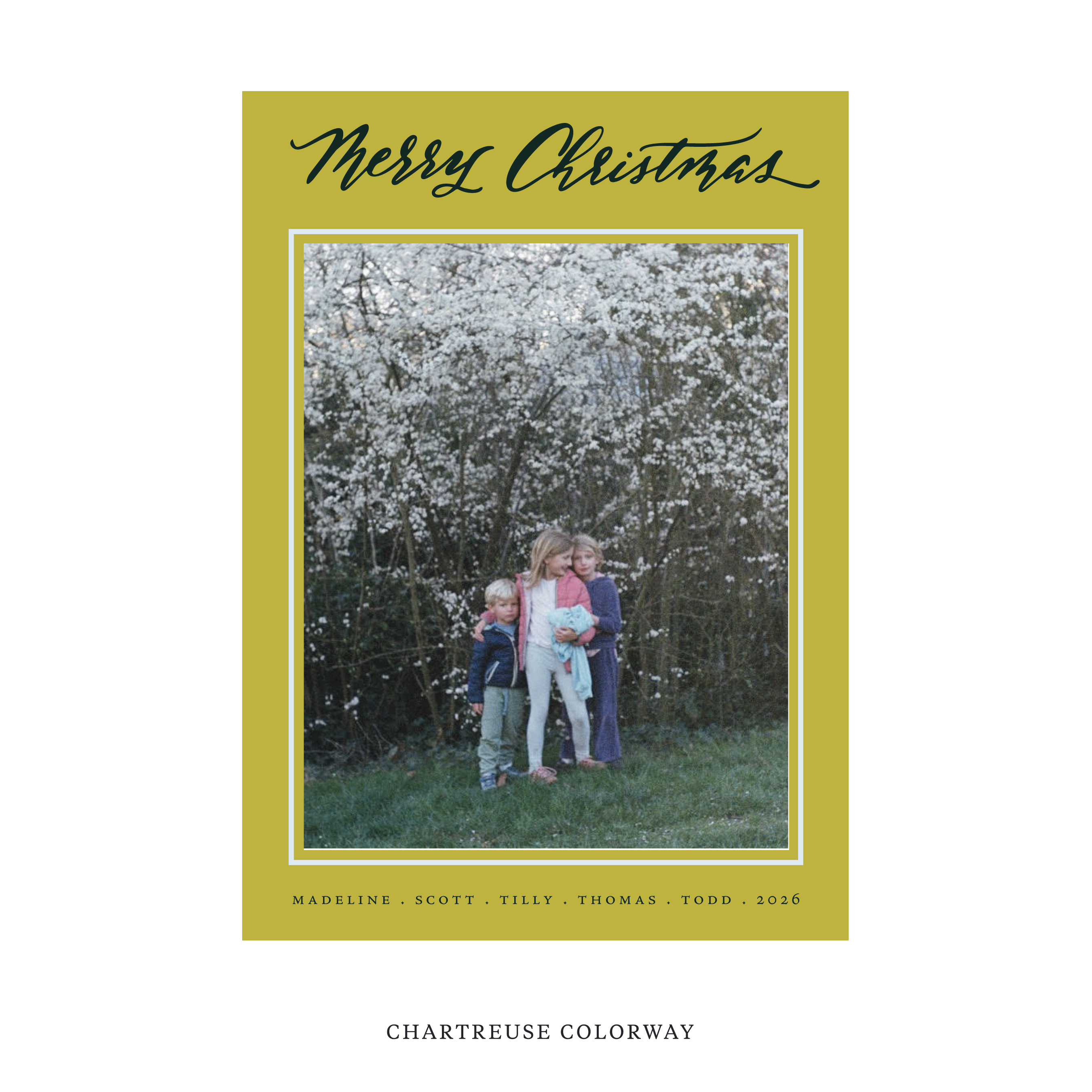Monterey Classic Flat Print Holiday Card, Large